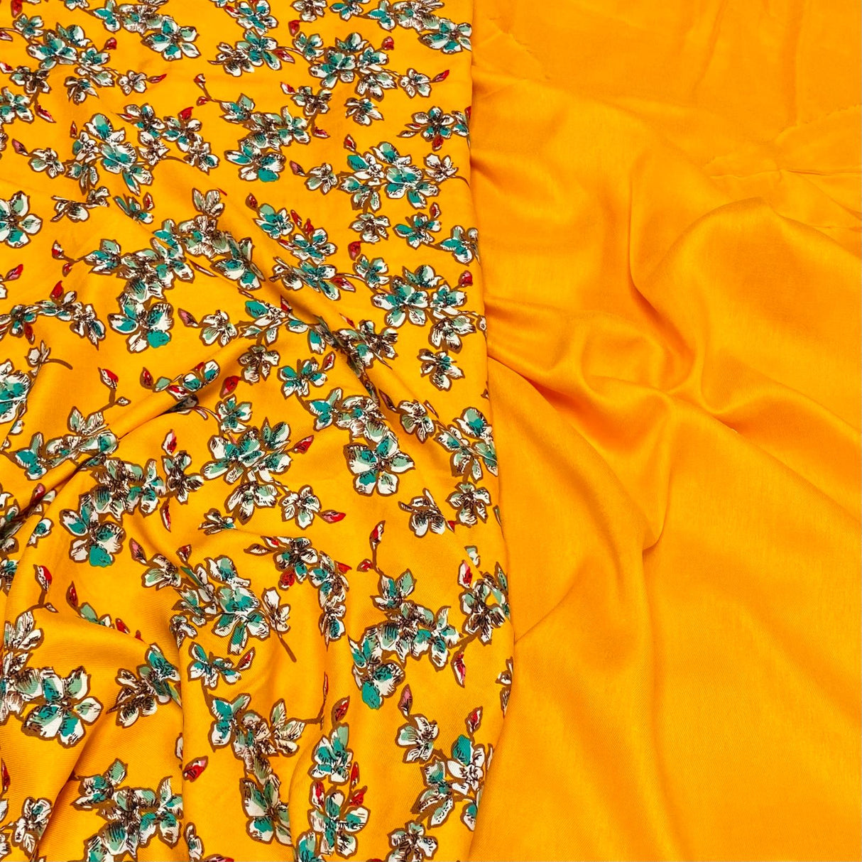 Pound A Metre 6 Metres, Premium Quality, Printed Dressmaking Viscose Bundle - 55" Wide (Yellow)