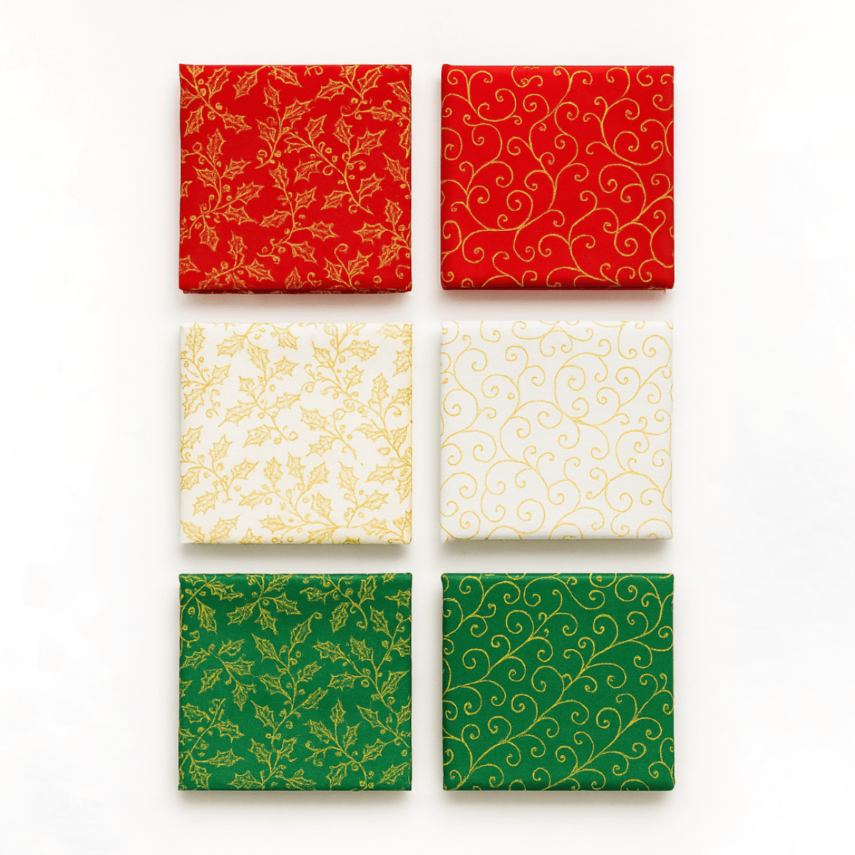 Pound A Metre 6 Piece 100% Cotton Fat Quarter Bundle- Christmas 2