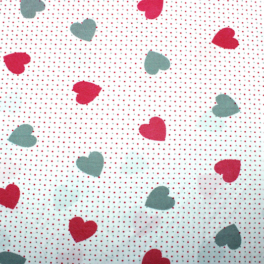 3 Metres Super Soft Polyester Jersey- 55" Wide (Hearts Pink)