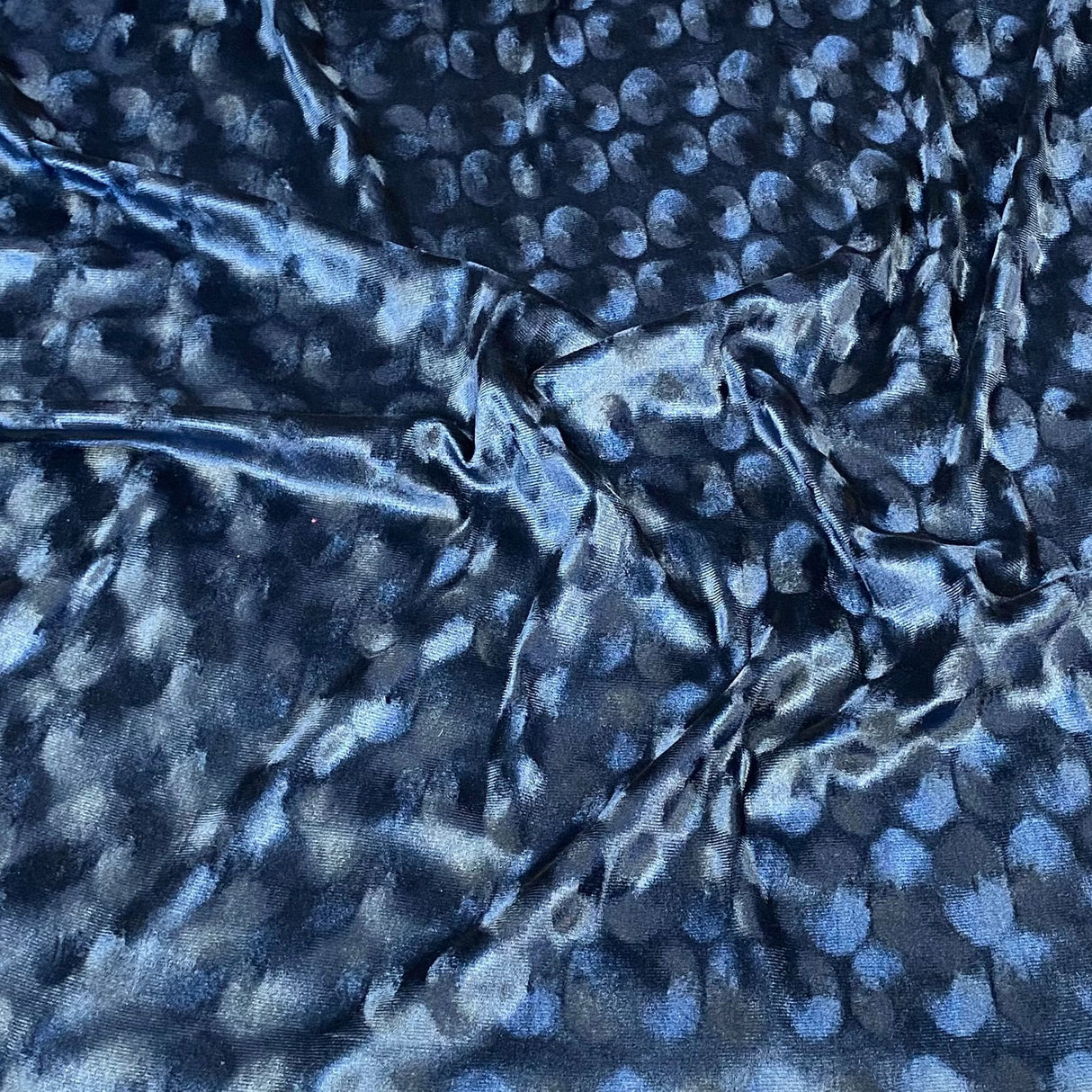 Pound A Metre Navy Embossed Soft Velvet 55" - 10 Variations Available