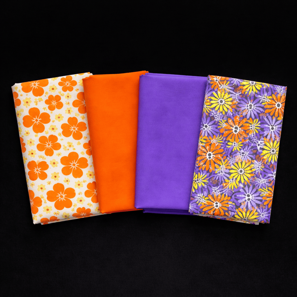 Pound A Metre Fat Quarter Bundle- 4 Pieces Per Bundle- (Flower Festival)