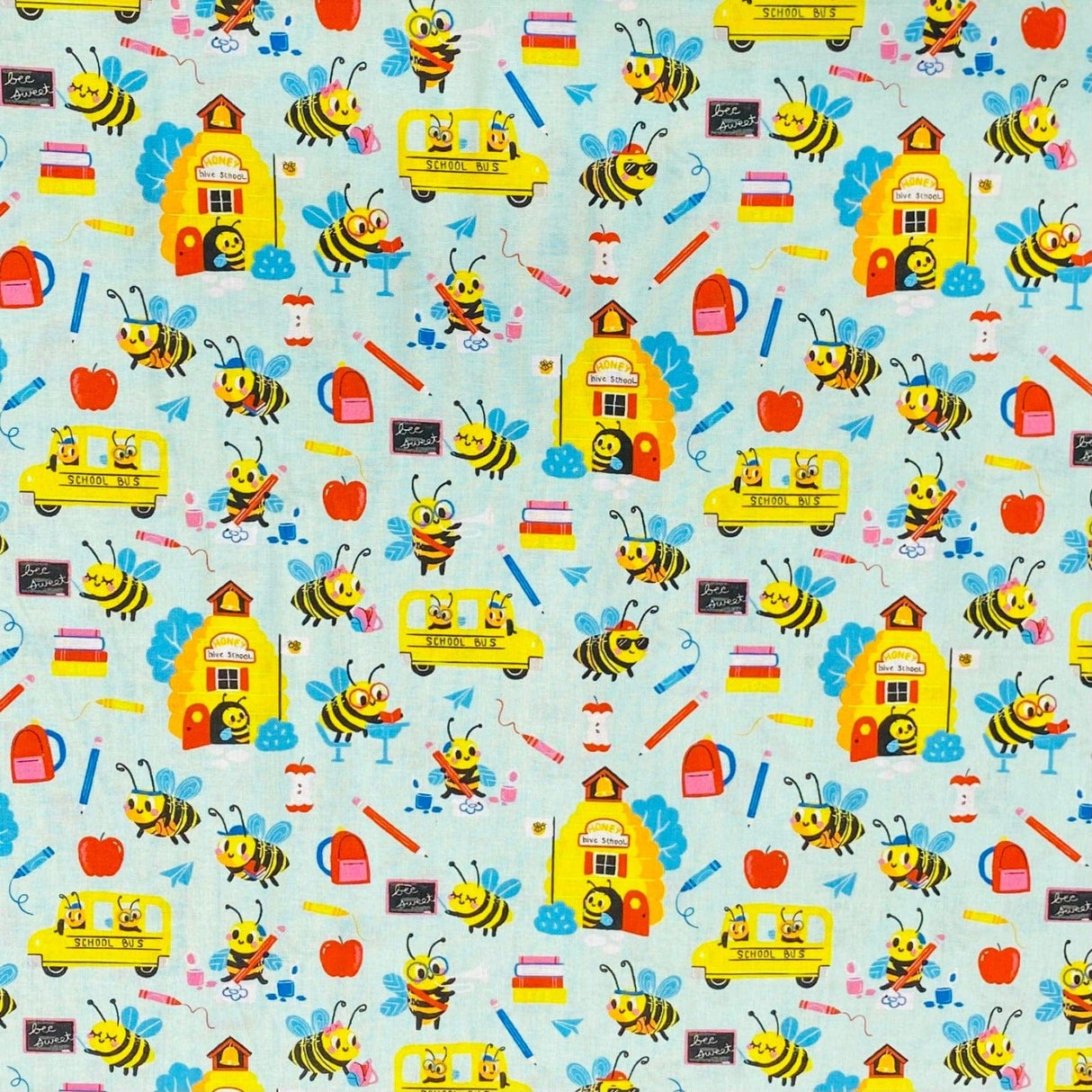 Pound A Metre Fat Quarter Bundle- 4 Pieces Per Bundle- (School Bee)