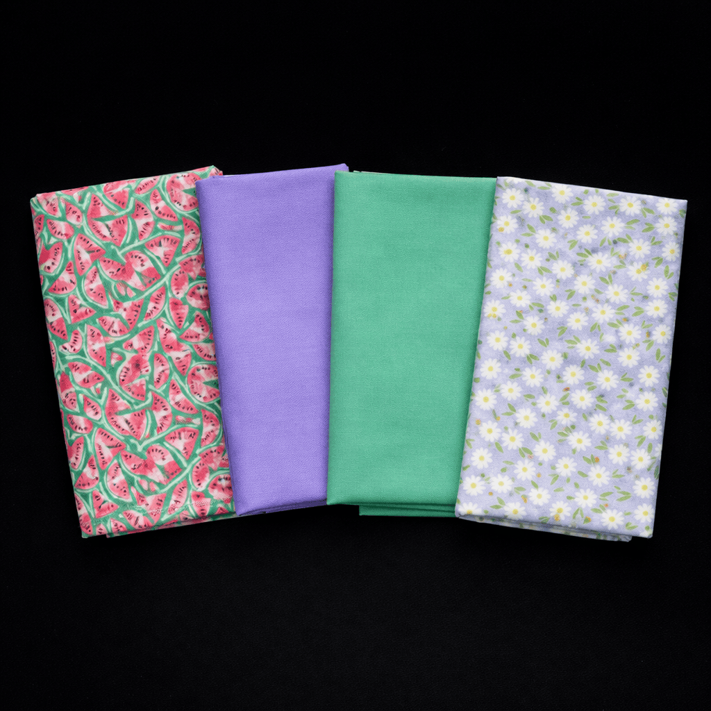 Pound A Metre Fat Quarter Bundle- 4 Pieces Per Bundle- (Watermelon Sugar)