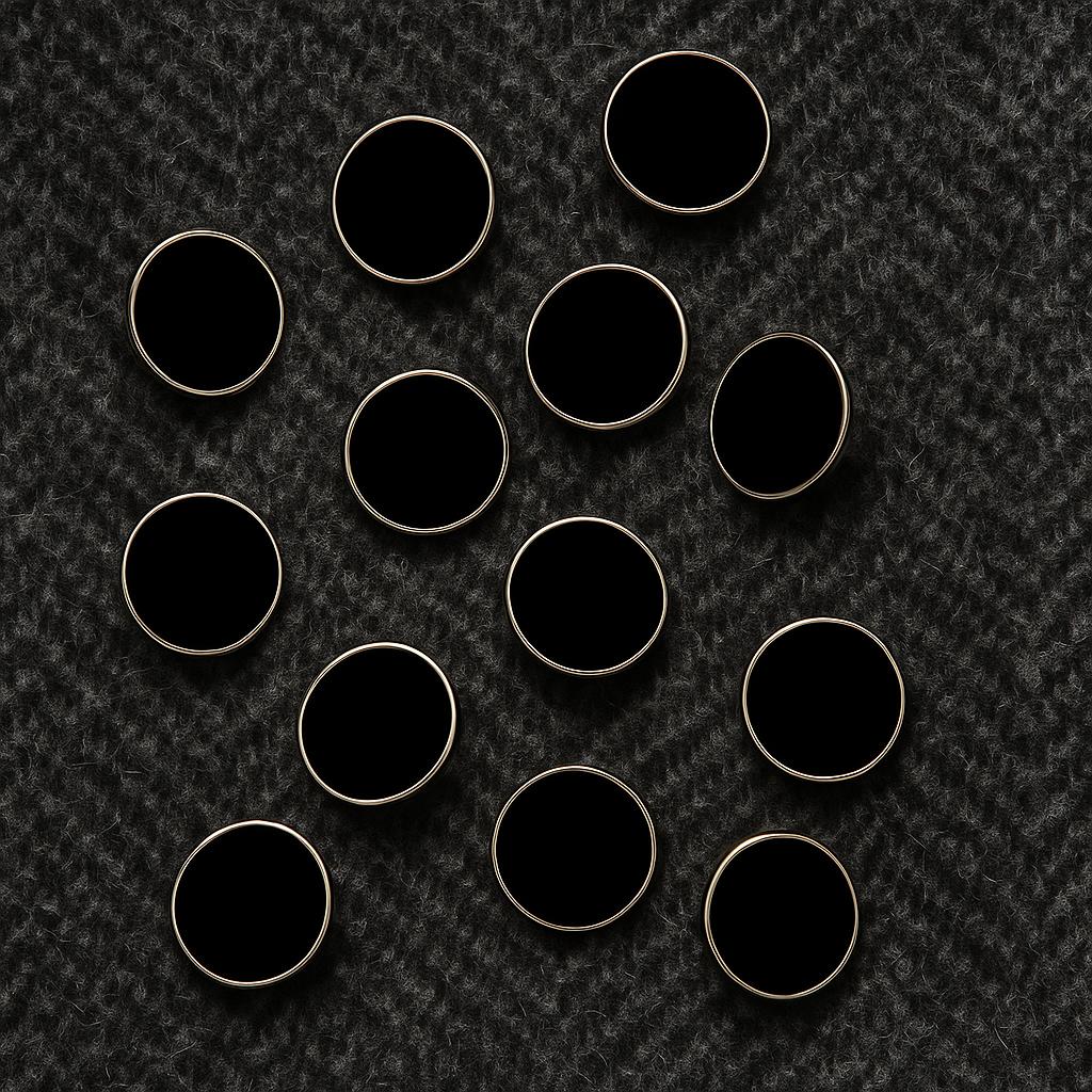 Pound A Metre Glossy Black and Glossy Silver Button 12 Pack – Premium Sewing & Craft Embellishments (Copy)