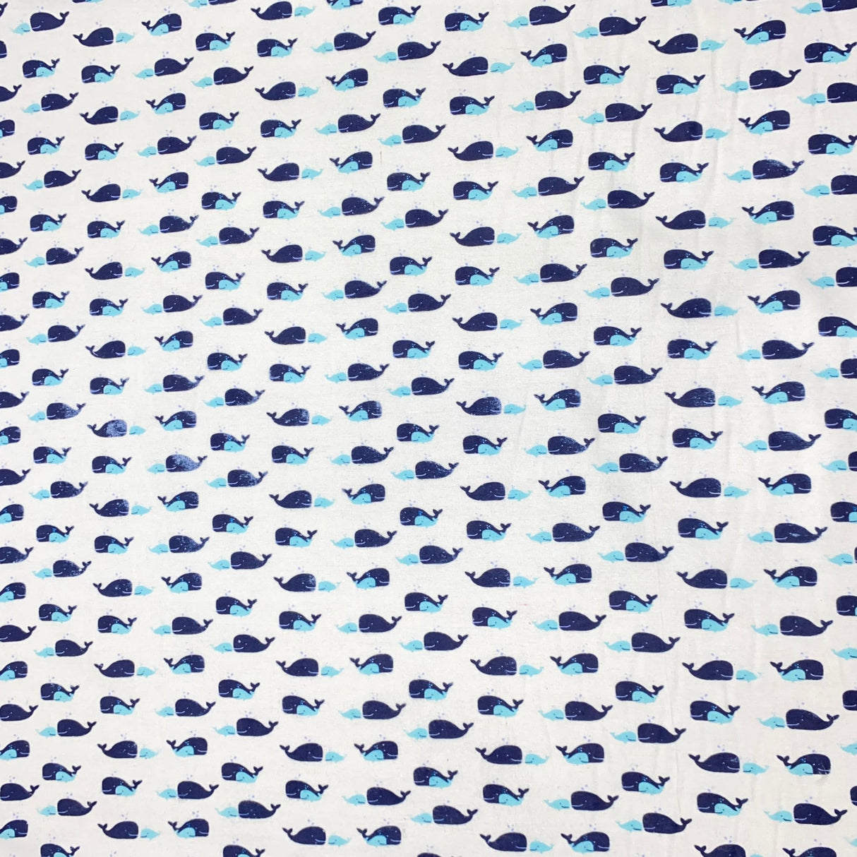 Pound A Metre Full Metre High Quality Brushed Cotton - 55" Wide (Whales)