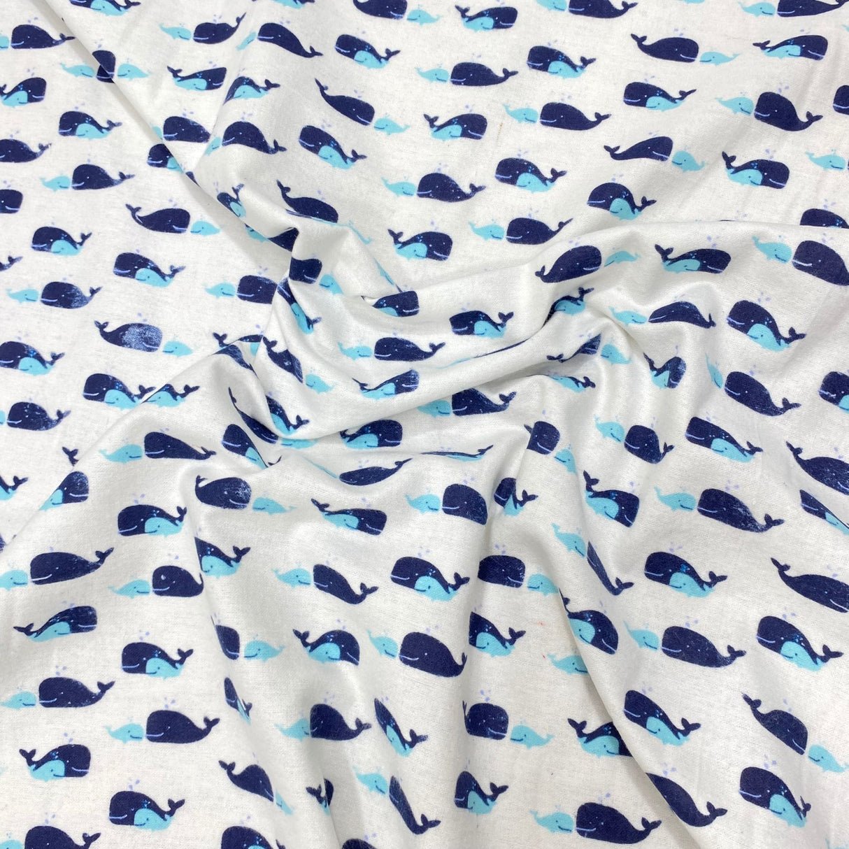 Pound A Metre Full Metre High Quality Brushed Cotton - 55" Wide (Whales)
