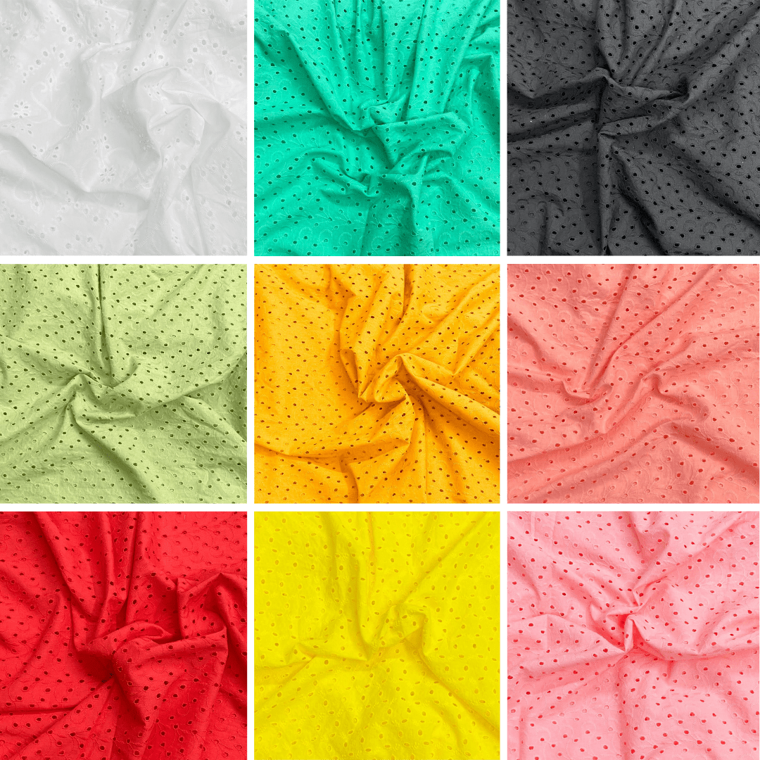 Pound A Metre Luxurious Cotton Broderie Anglaise - 60" Wide - Variations Available