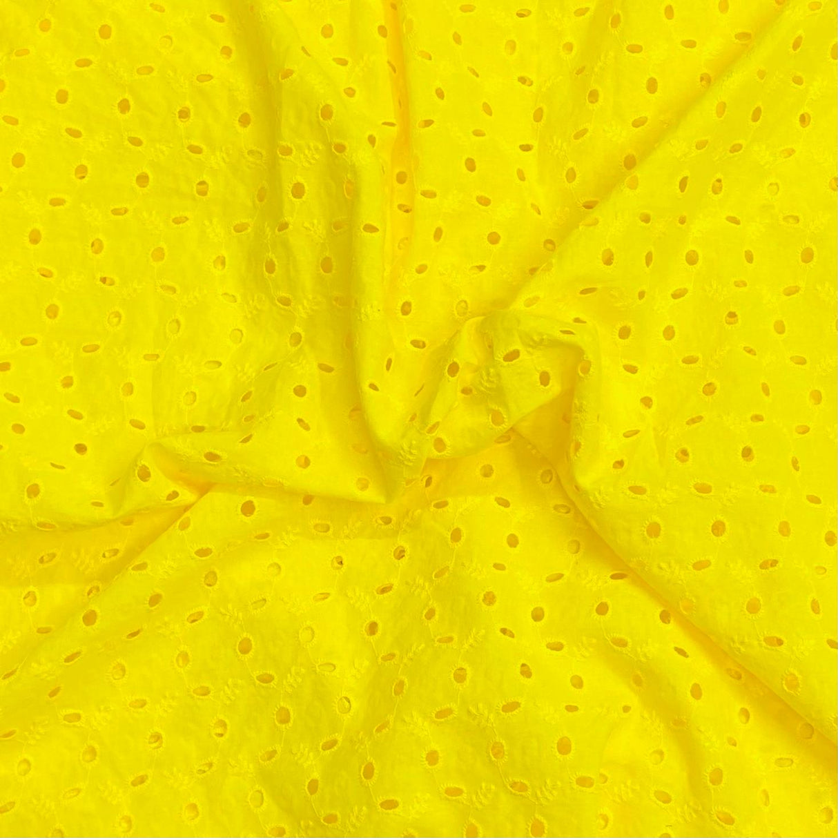 Pound A Metre Yellow Luxurious Cotton Broderie Anglaise - 60" Wide - Variations Available