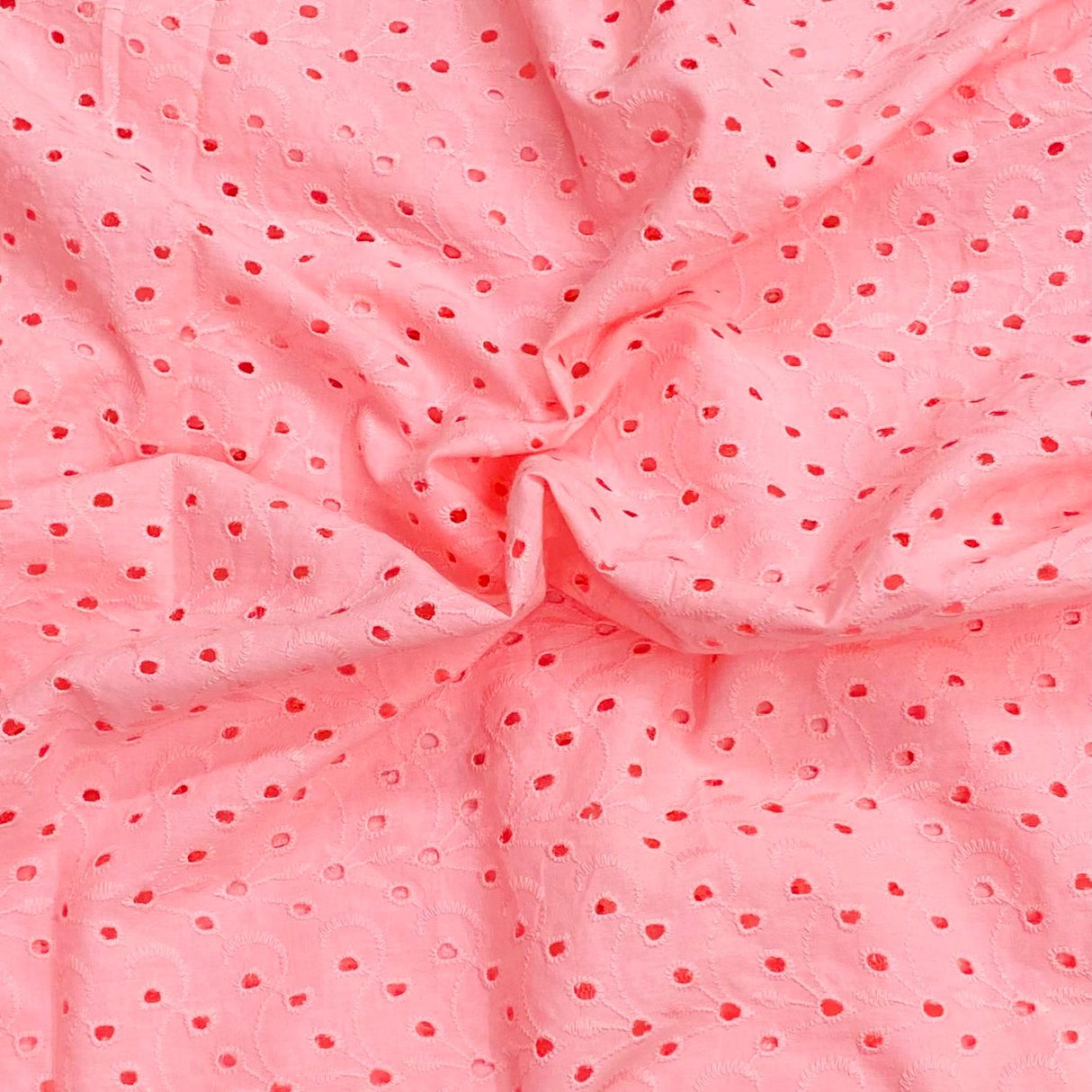 Pound A Metre Pink Luxurious Cotton Broderie Anglaise - 60" Wide - Variations Available