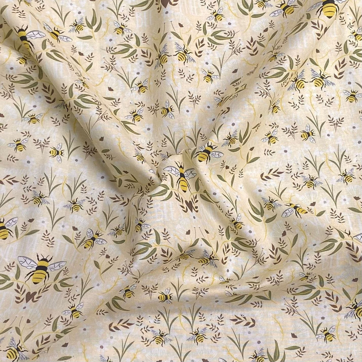 Pound A Metre Luxurious JOANN Printed Cotton – 45" Wide- (Beige Bee)