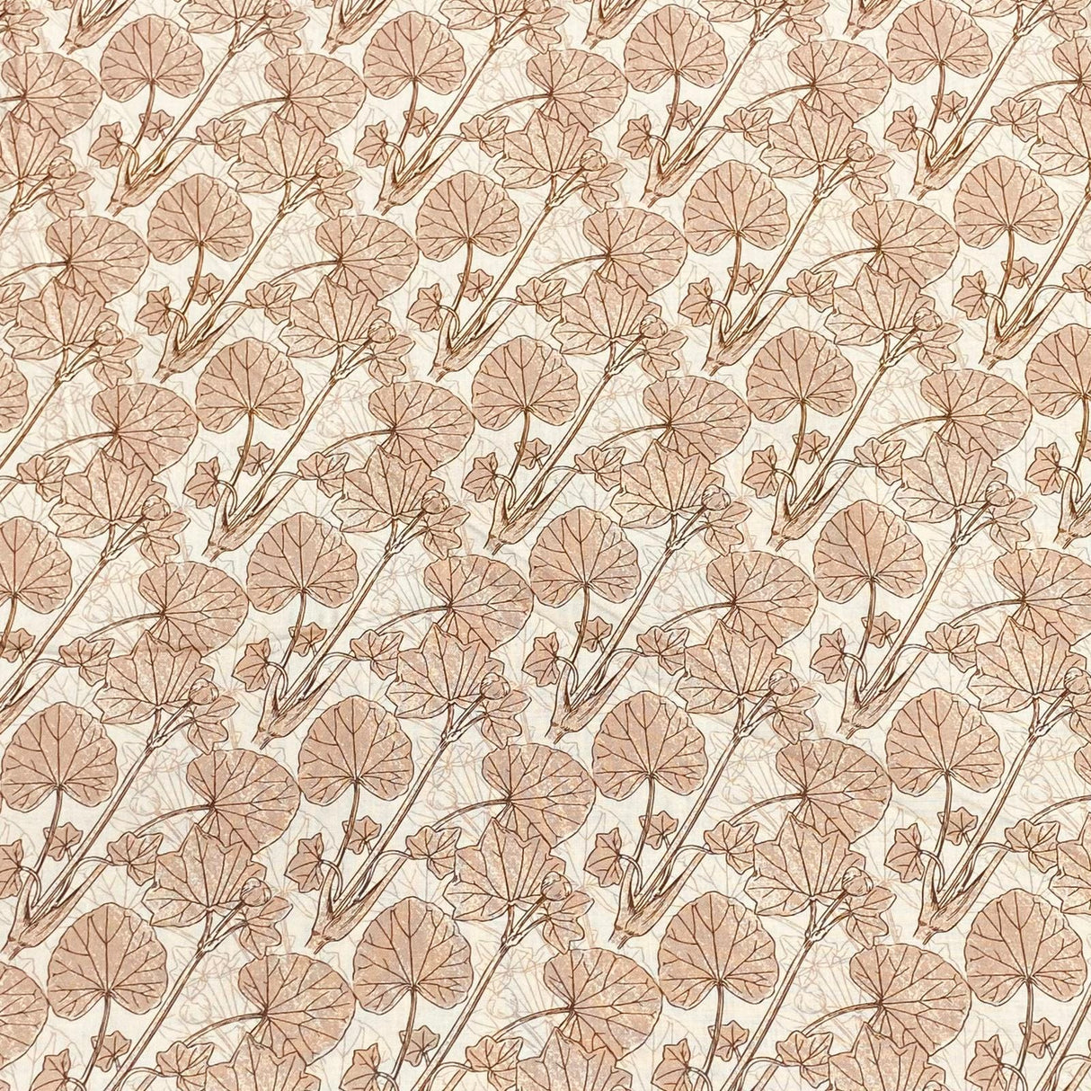Pound A Metre Luxurious JOANN Printed Cotton – 45" Wide- (Beige Leaf)