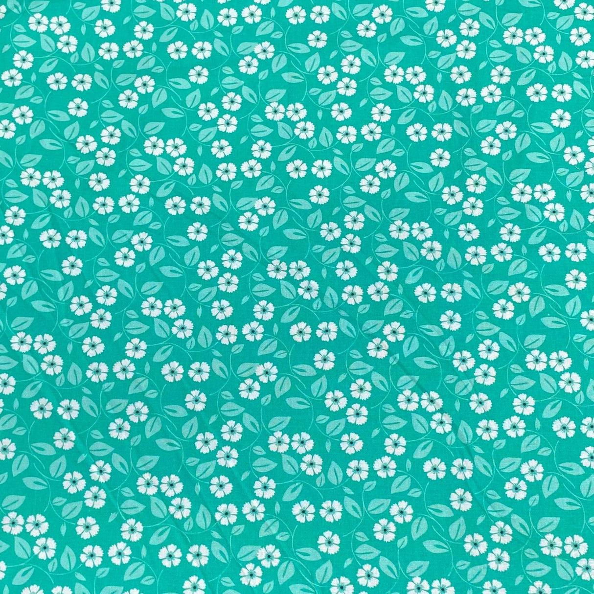 Pound A Metre Luxurious JOANN Printed Cotton – 45" Wide- (Mint Flower)