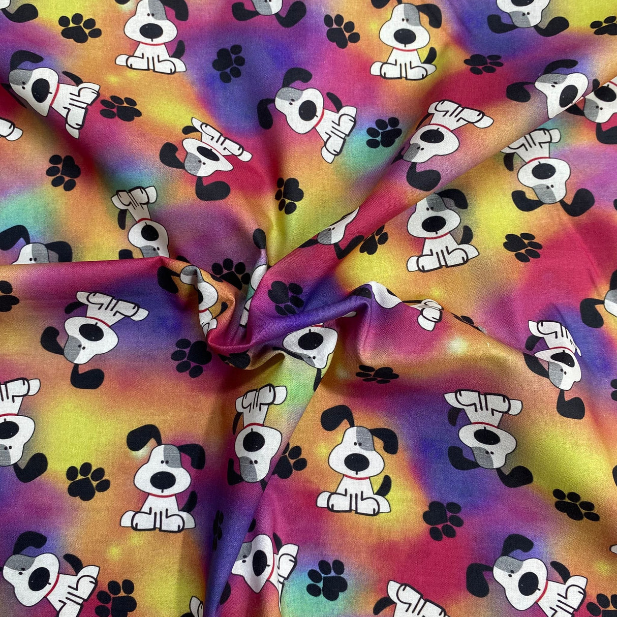 Pound A Metre Luxurious JOANN Printed Cotton – 45" Wide- (Multicolour Dog)