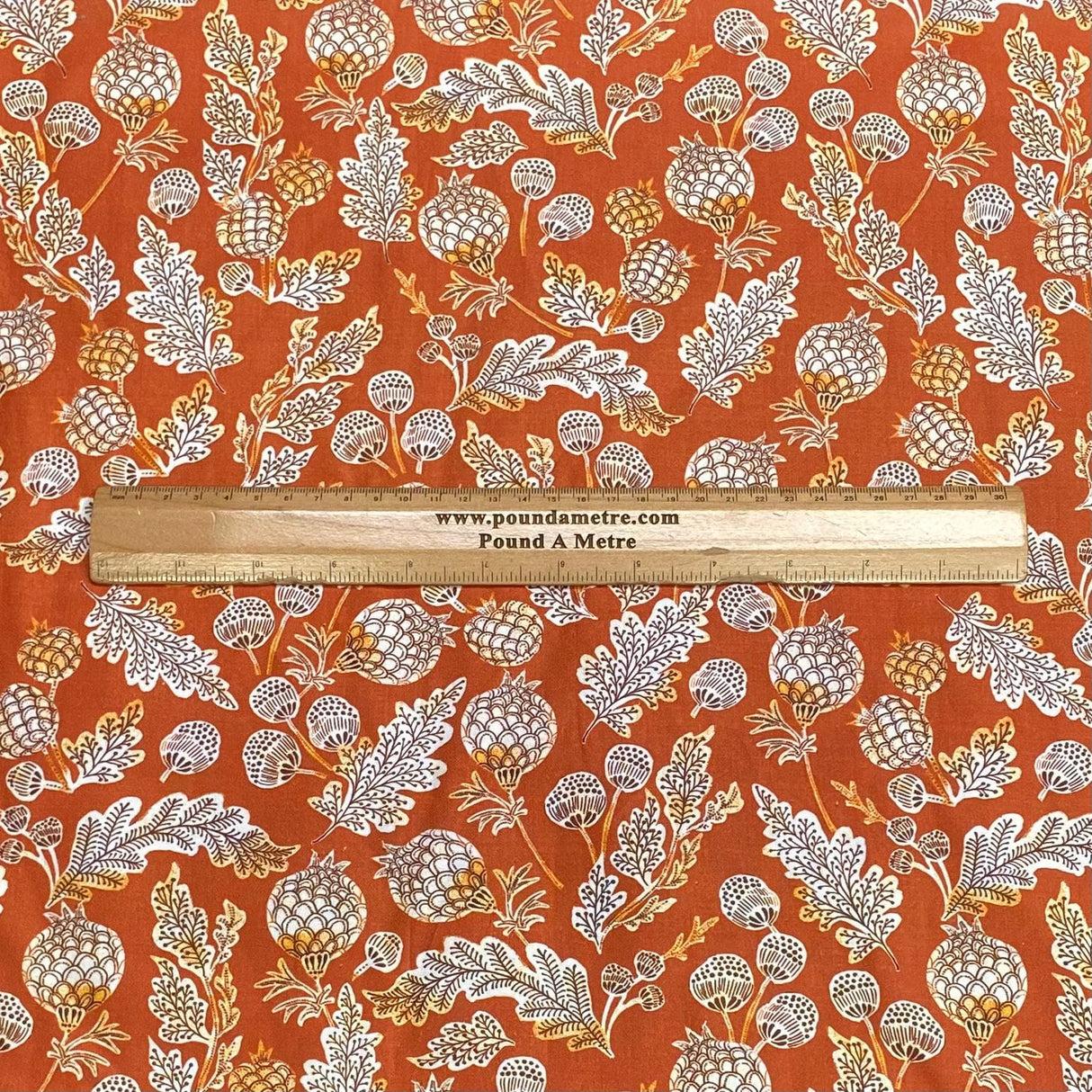 Pound A Metre Luxurious JOANN Printed Cotton – 45" Wide- (Orange Flower)