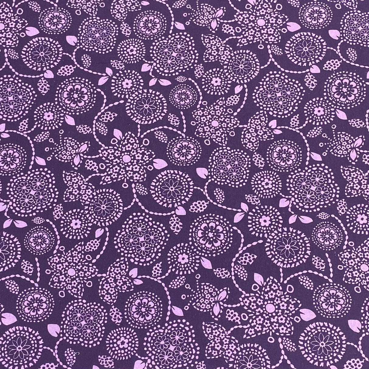 Pound A Metre Luxurious JOANN Printed Cotton – 45" Wide- (Purple Design)