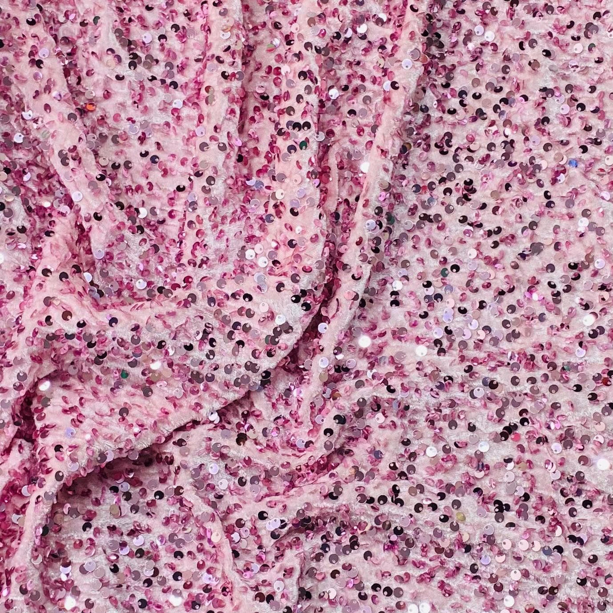 Pound A Metre Per Metre Luxurious Sequins On Velvet- 55" Wide - (Baby)