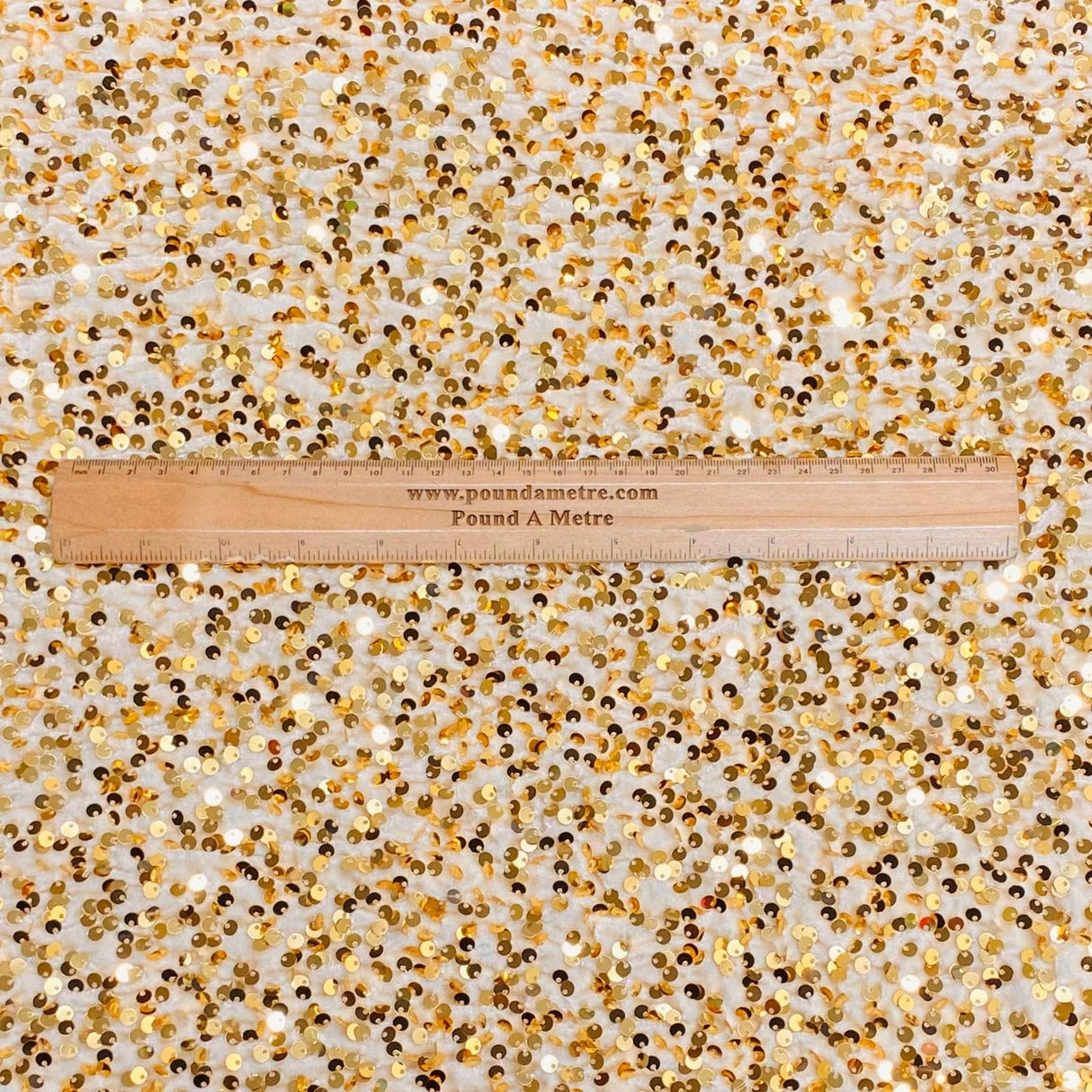 Pound A Metre Per Metre Luxurious Sequins On Velvet- 55" Wide - (Beige)