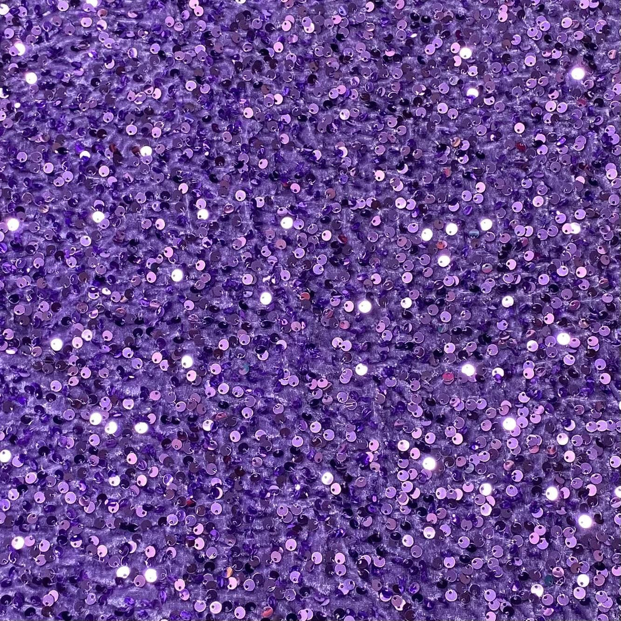 Pound A Metre Per Metre Luxurious Sequins On Velvet- 55" Wide - (Lilac)