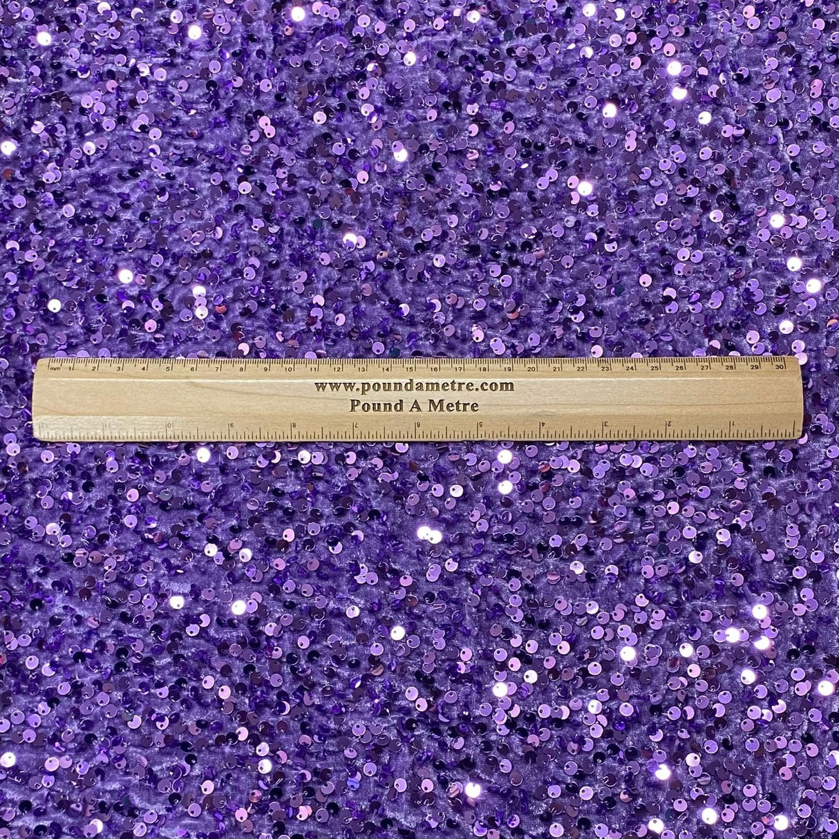 Pound A Metre Per Metre Luxurious Sequins On Velvet- 55" Wide - (Lilac)