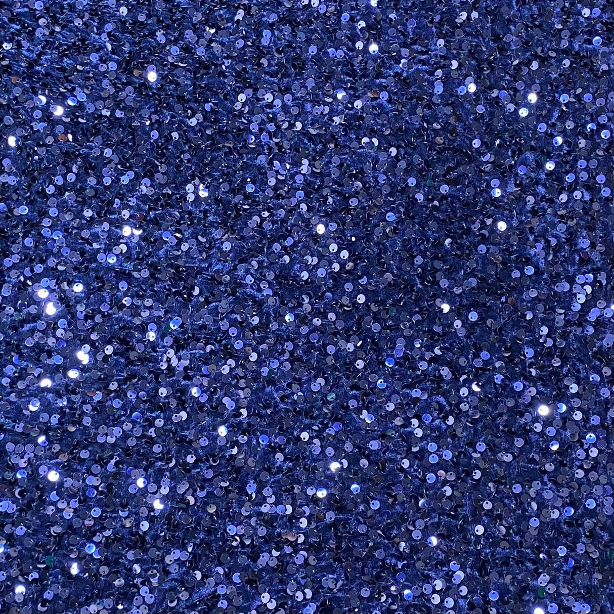 Pound A Metre Per Metre Luxurious Sequins On Velvet- 55" Wide - (Navy)