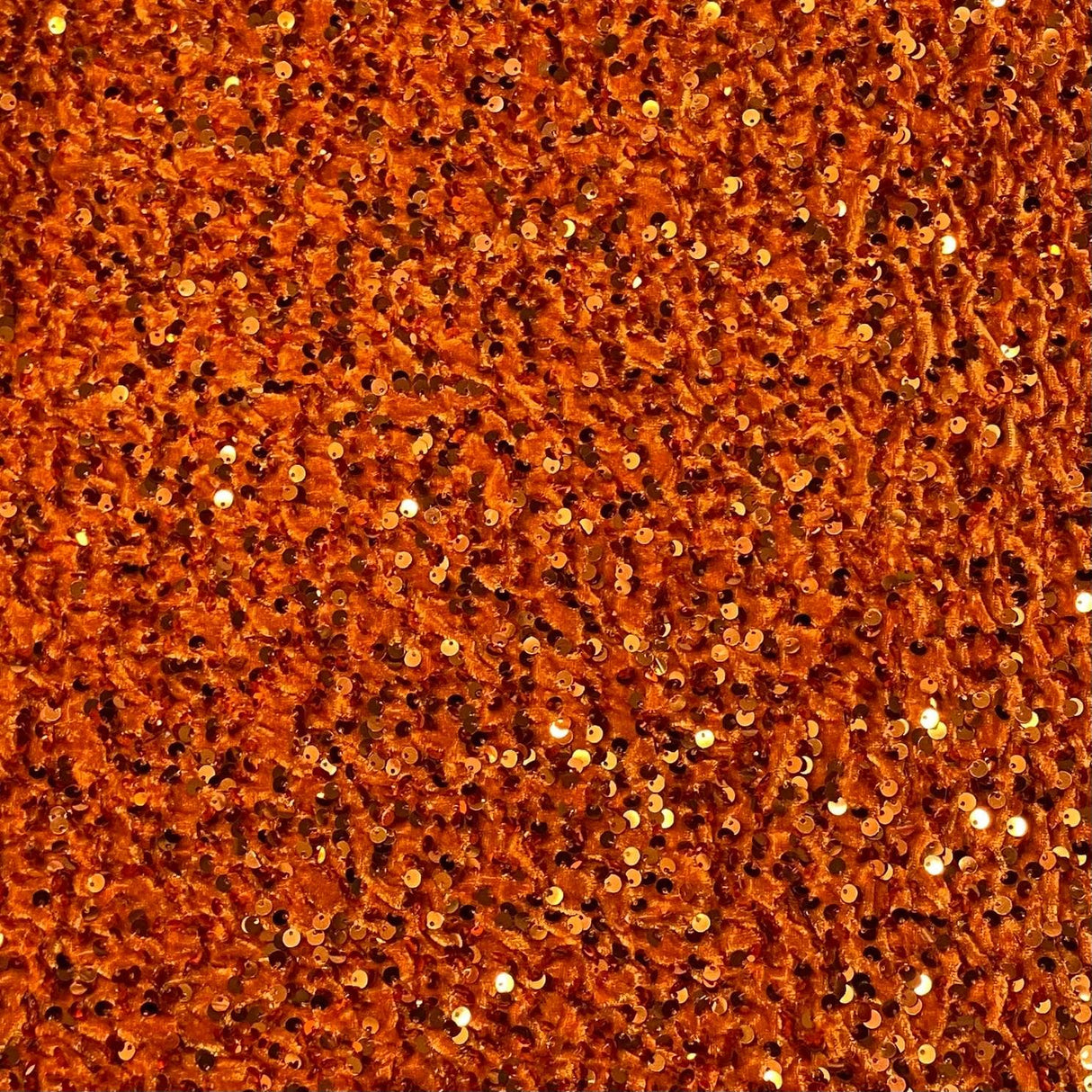 Pound A Metre Per Metre Luxurious Sequins On Velvet- 55" Wide - (Orange)