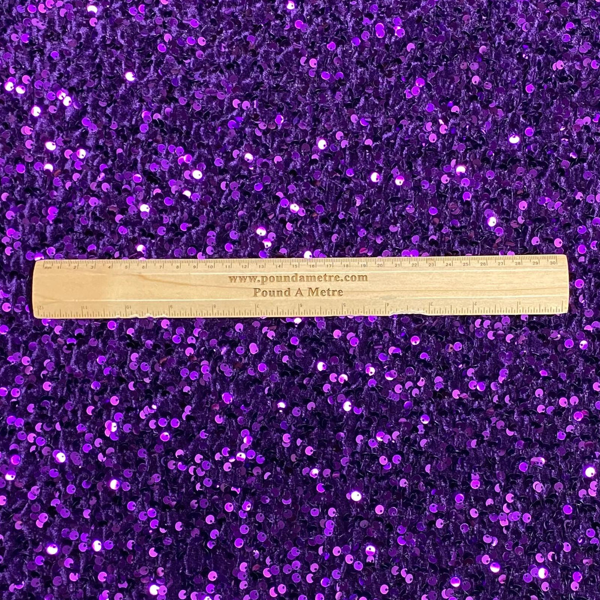 Pound A Metre Per Metre Luxurious Sequins On Velvet- 55" Wide - (Purple)