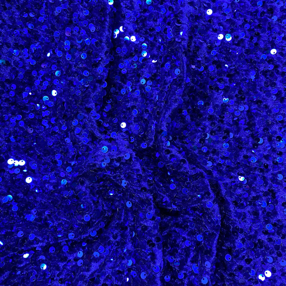 Pound A Metre Per Metre Luxurious Sequins On Velvet- 55" Wide - (Royal)