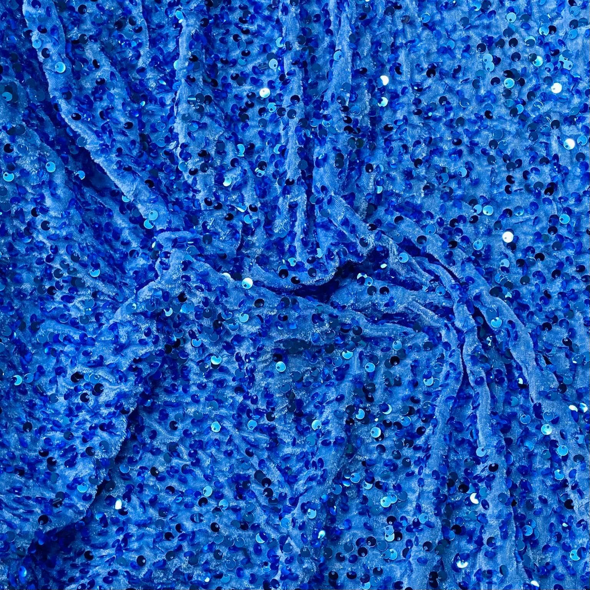 Pound A Metre Per Metre Luxurious Sequins On Velvet- 55" Wide - (Sky)