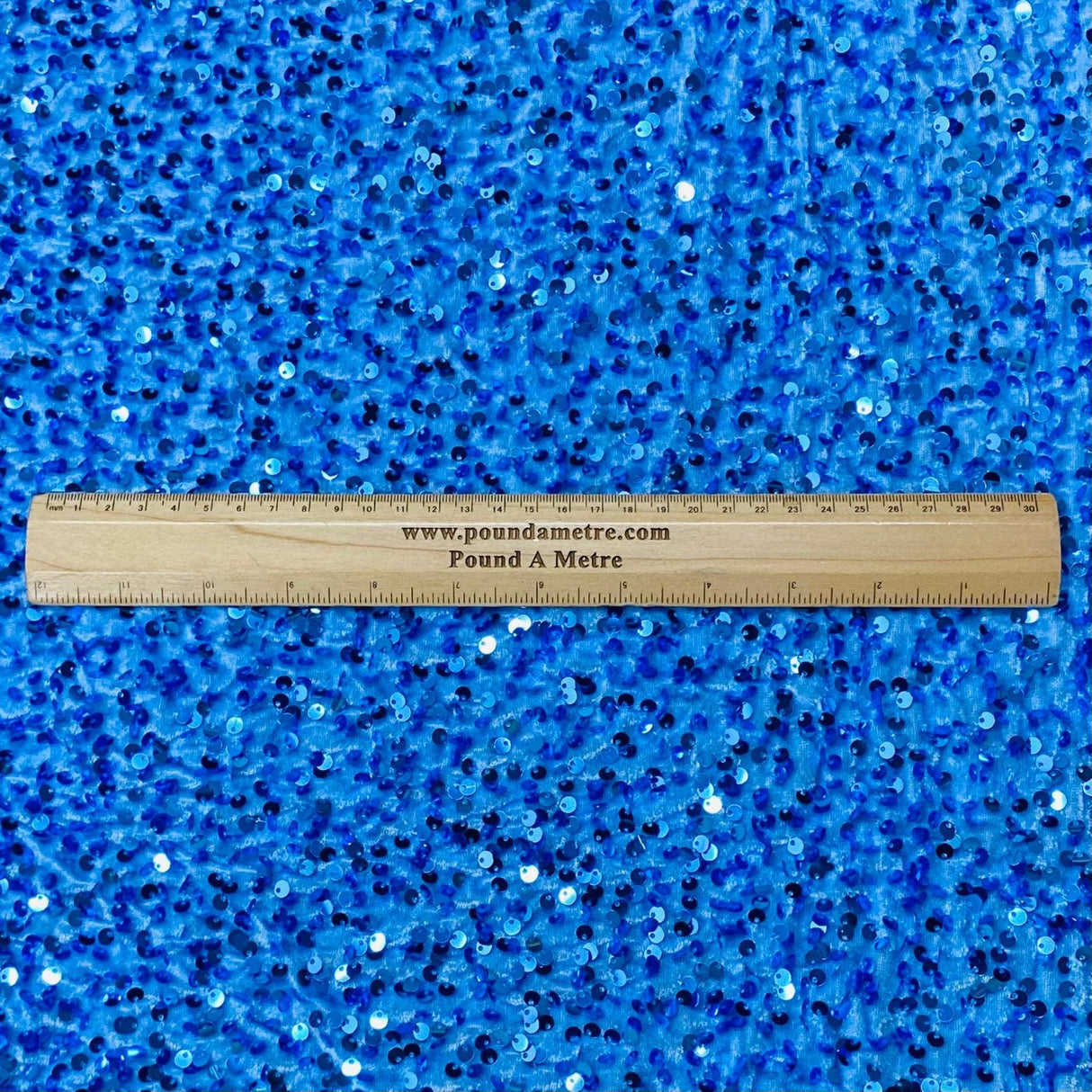 Pound A Metre Per Metre Luxurious Sequins On Velvet- 55" Wide - (Sky)