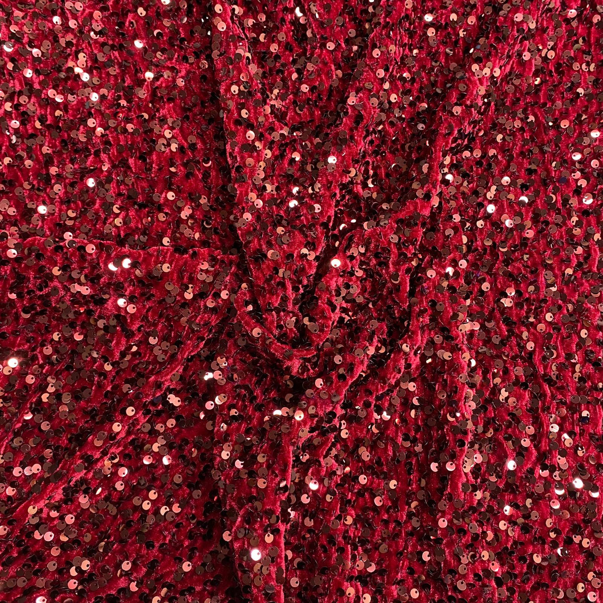 Pound A Metre Per Metre Luxurious Sequins On Velvet- 55" Wide - (Wine)