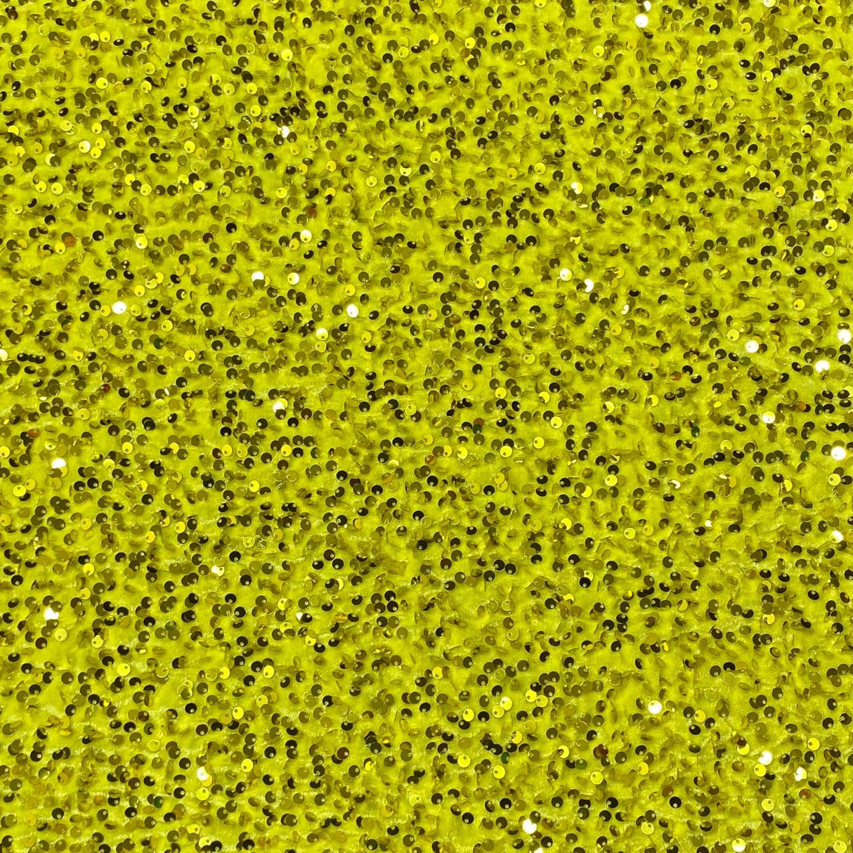 Pound A Metre Per Metre Luxurious Sequins On Velvet- 55" Wide - (Yellow)
