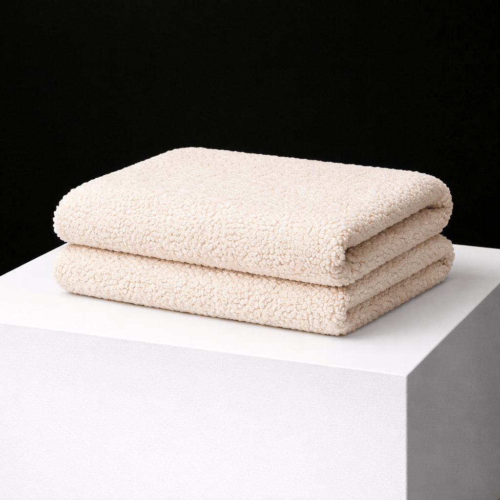 Pound A Metre Luxurious Sherpa Fleece with Suede Backing – 60" Wide (Cream)