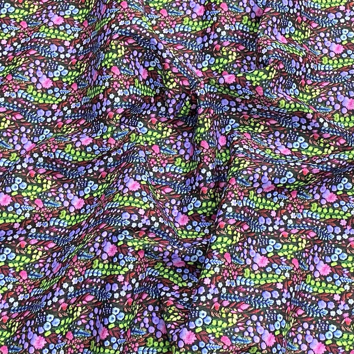 Pound A Metre 3 Metres Luxury Dressmaking 100% Digital Printed Cotton Lawn- 55" (Forrest)