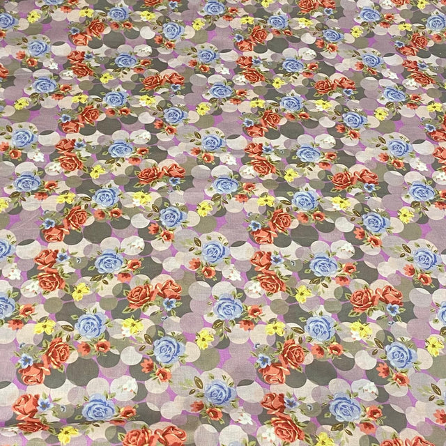 Pound A Metre Luxury Dressmaking 100% Digital Printed Cotton Lawn- 55" (Garden)