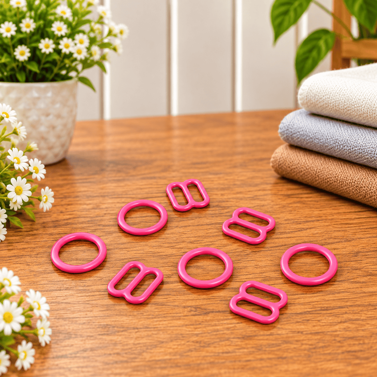 Pound A Metre Pack of 4 Sets Bra Rings – Sewing & Lingerie Making (Coral Pink)
