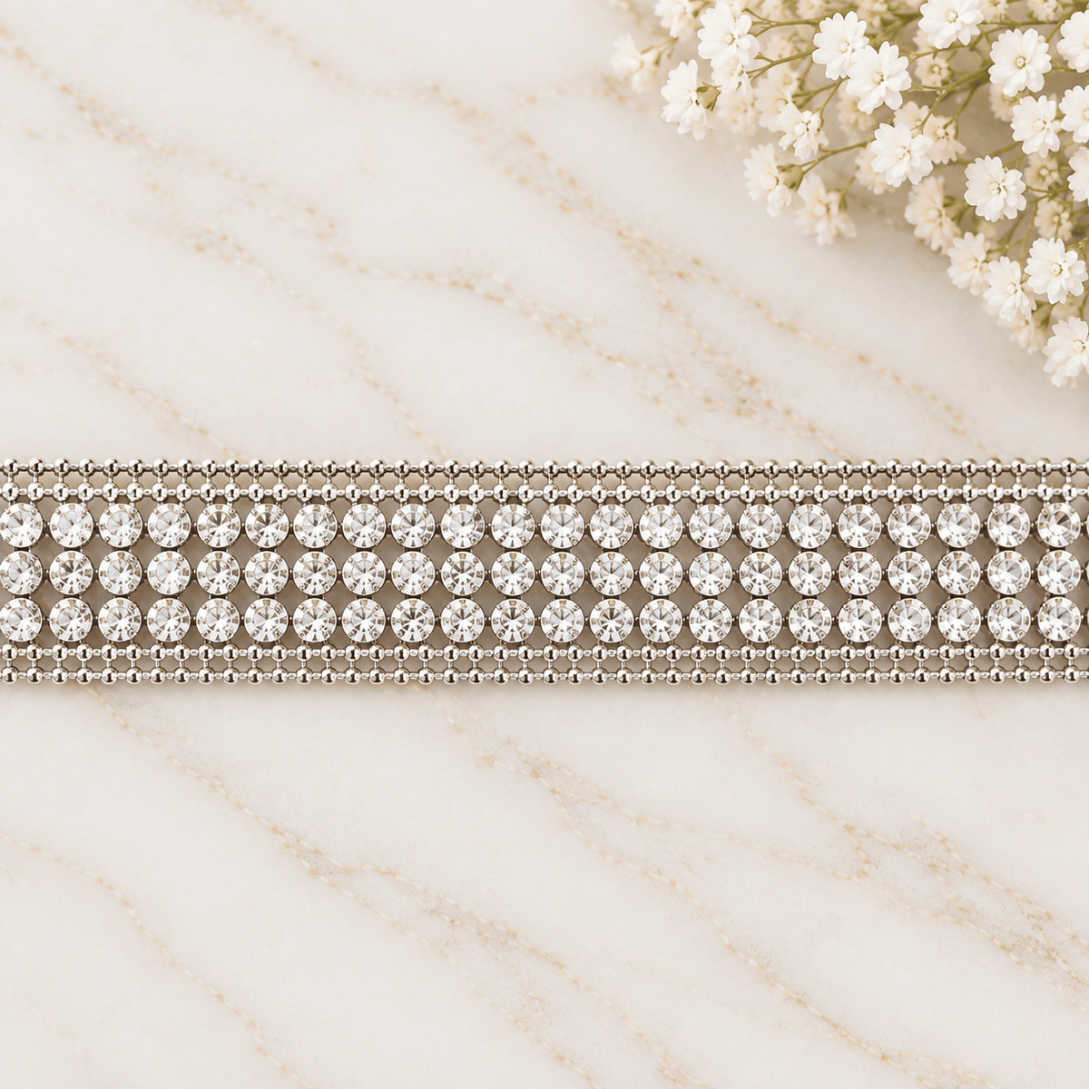Pound A Metre Per Metre 0.5 Inch Heavy Rhinestone Trim – (Clear)