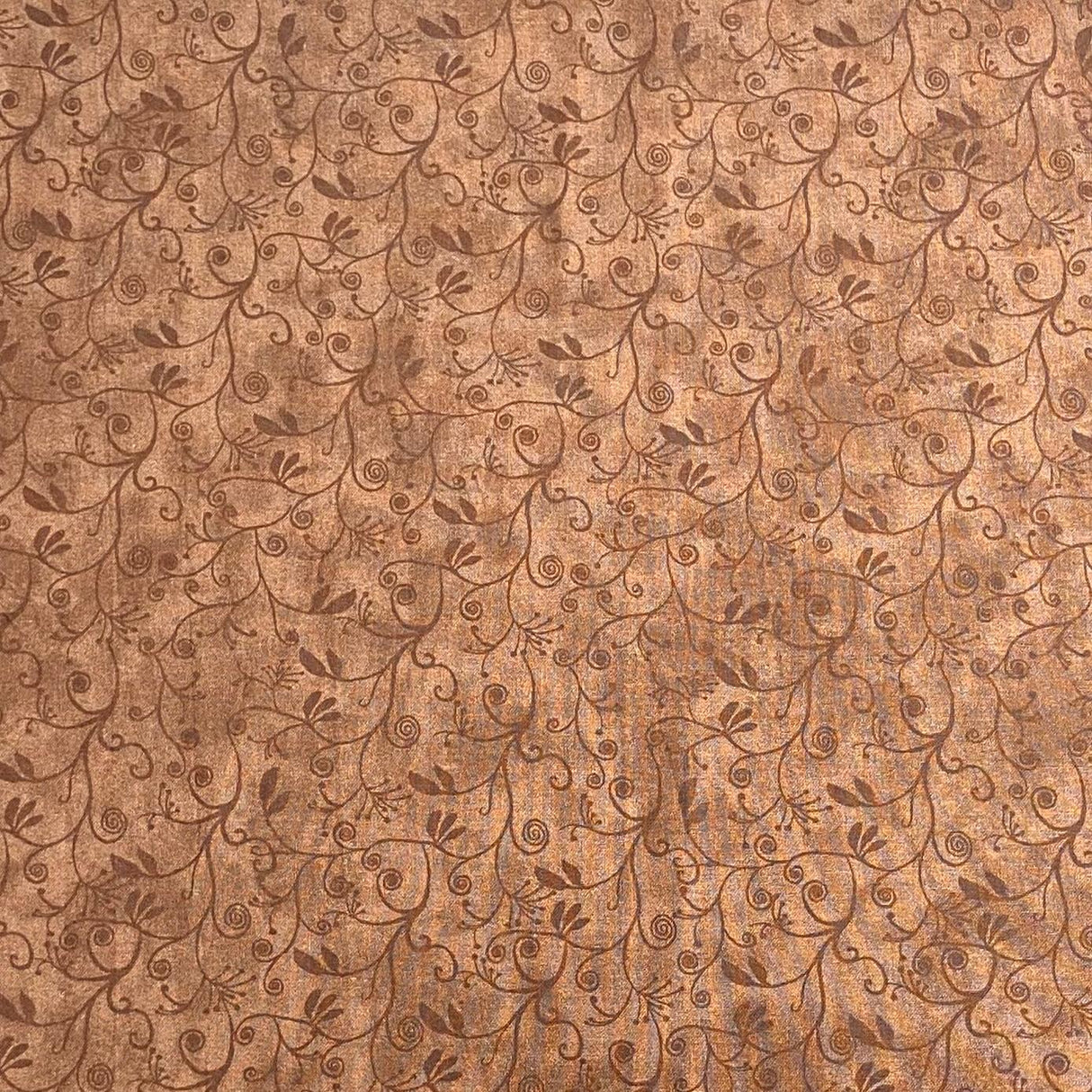 Pound A Metre Per Metres Per Metre 100% Digital Cotton Print - (Brown Floral)