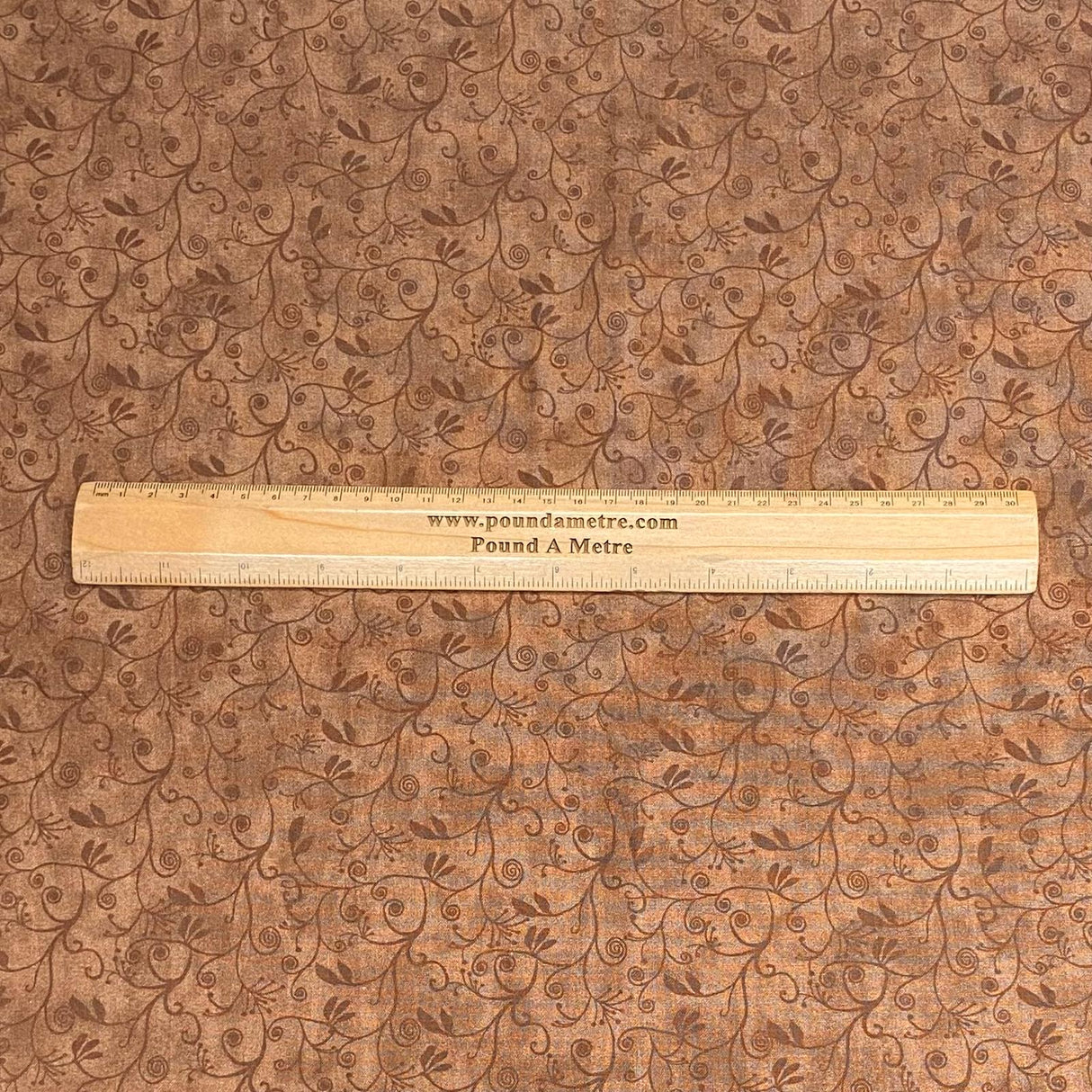 Pound A Metre Per Metres Per Metre 100% Digital Cotton Print - (Brown Floral)