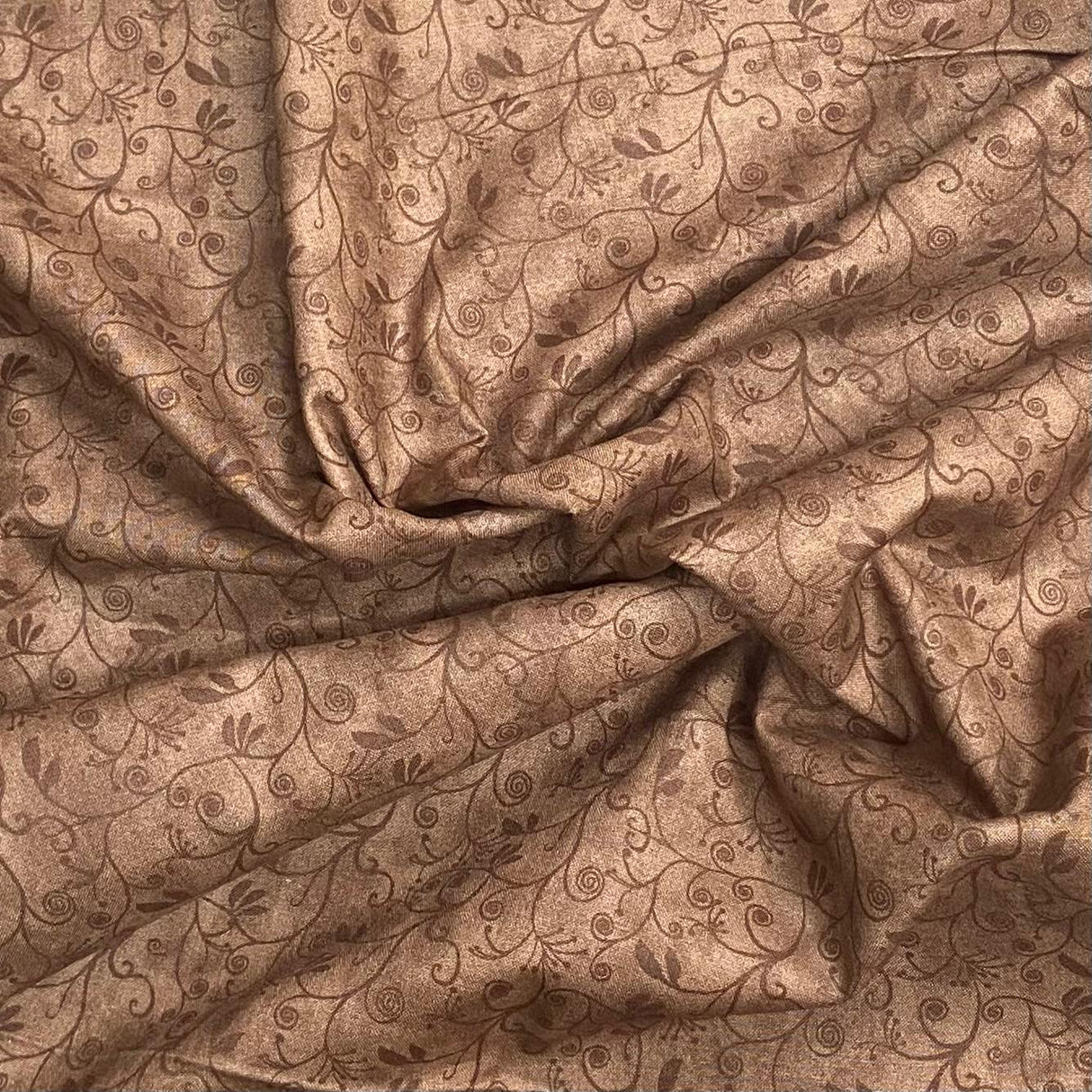 Pound A Metre Per Metres Per Metre 100% Digital Cotton Print - (Brown Floral)