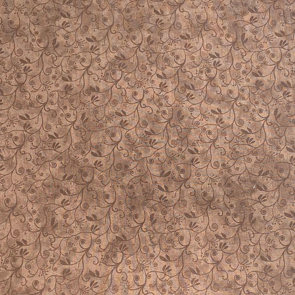 Pound A Metre Per Metres Per Metre 100% Digital Cotton Print - (Brown Floral)