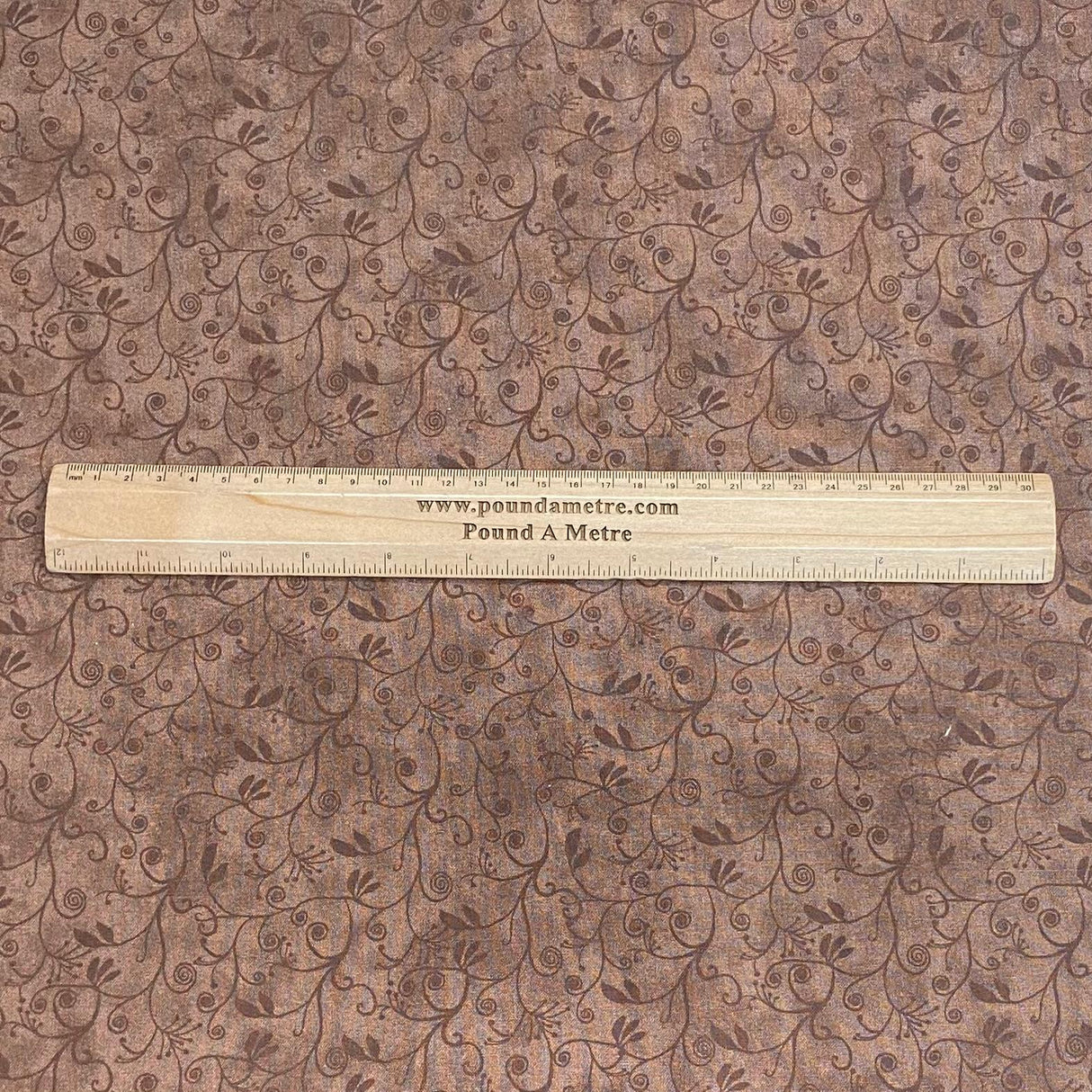 Pound A Metre Per Metres Per Metre 100% Digital Cotton Print - (Brown Floral)