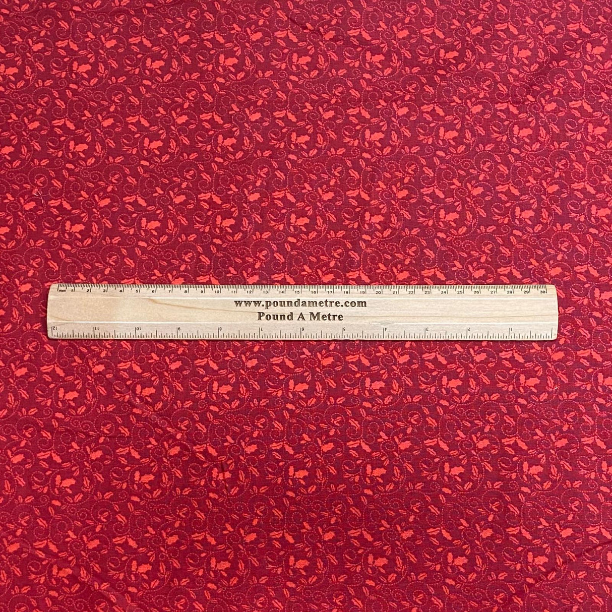 Pound A Metre Per Metres Per Metre 100% Digital Cotton Print - (Red Floral)