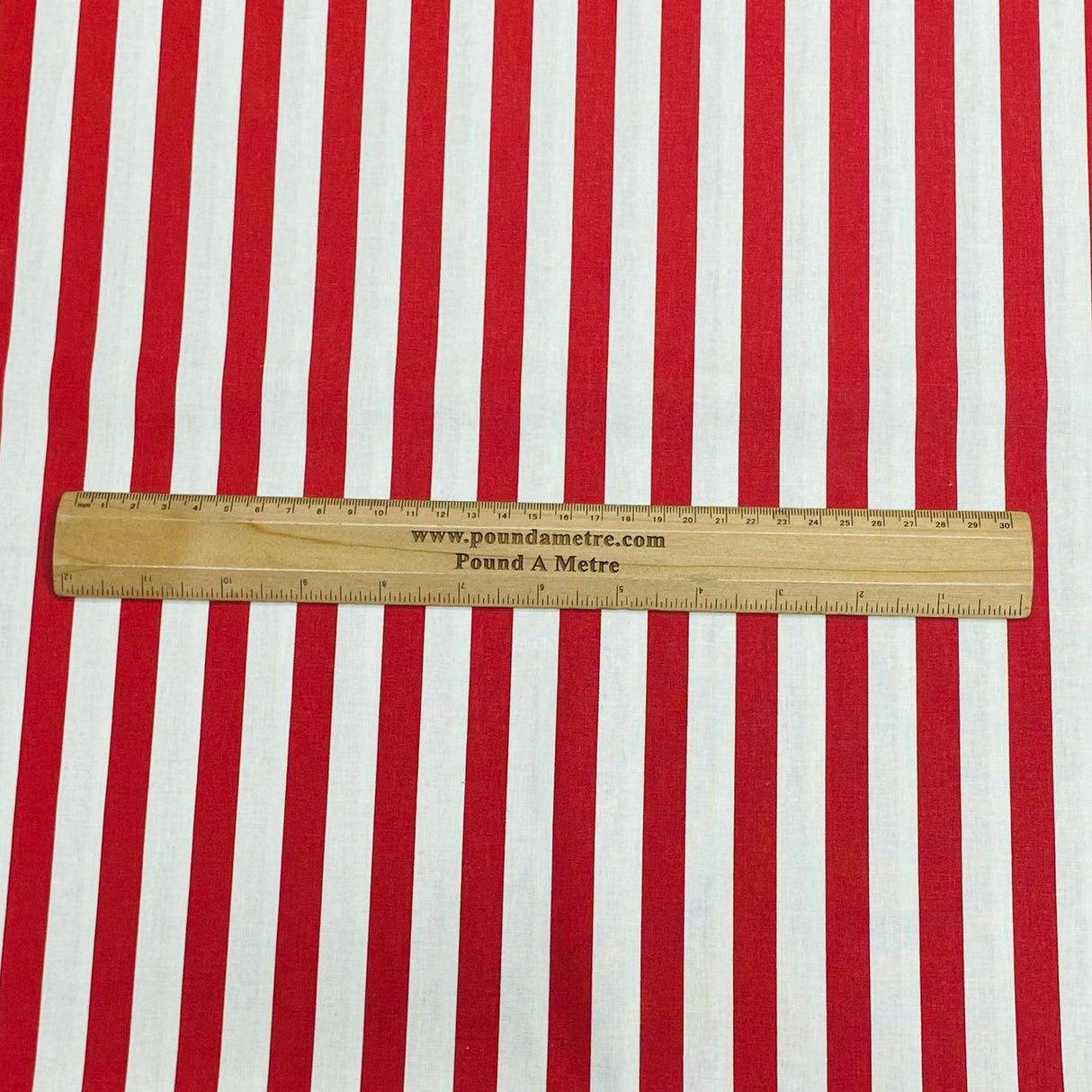 Pound A Metre Per Metres Per Metre 100% Digital Cotton Print - (Red & White)