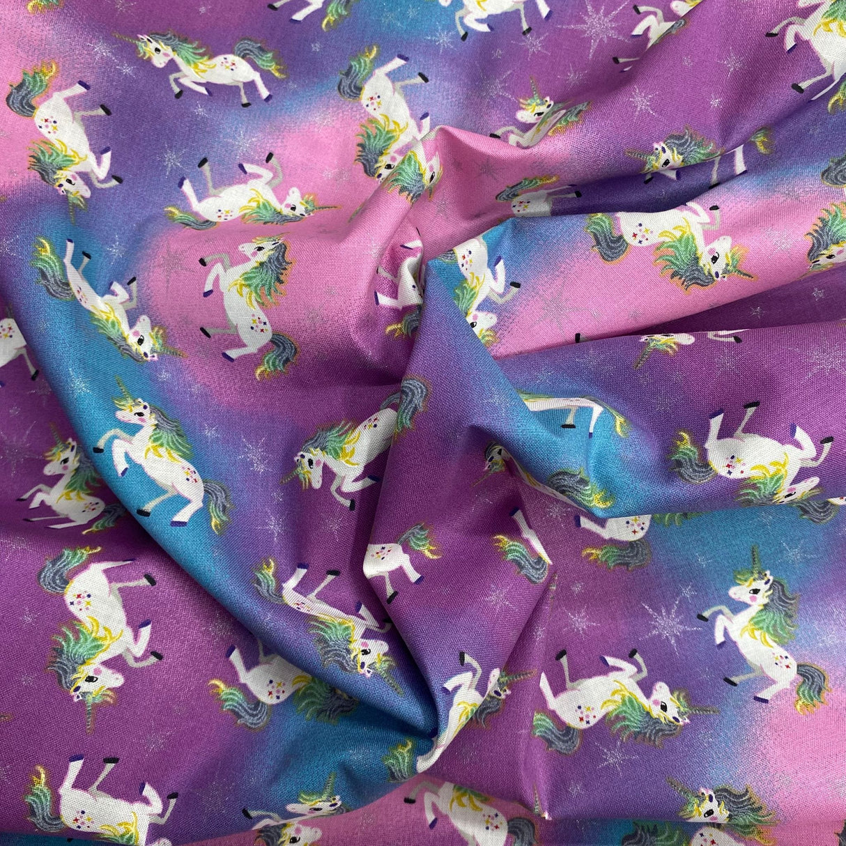 Pound A Metre Per Metres Per Metre 100% Digital Cotton Print - (Unicorn)