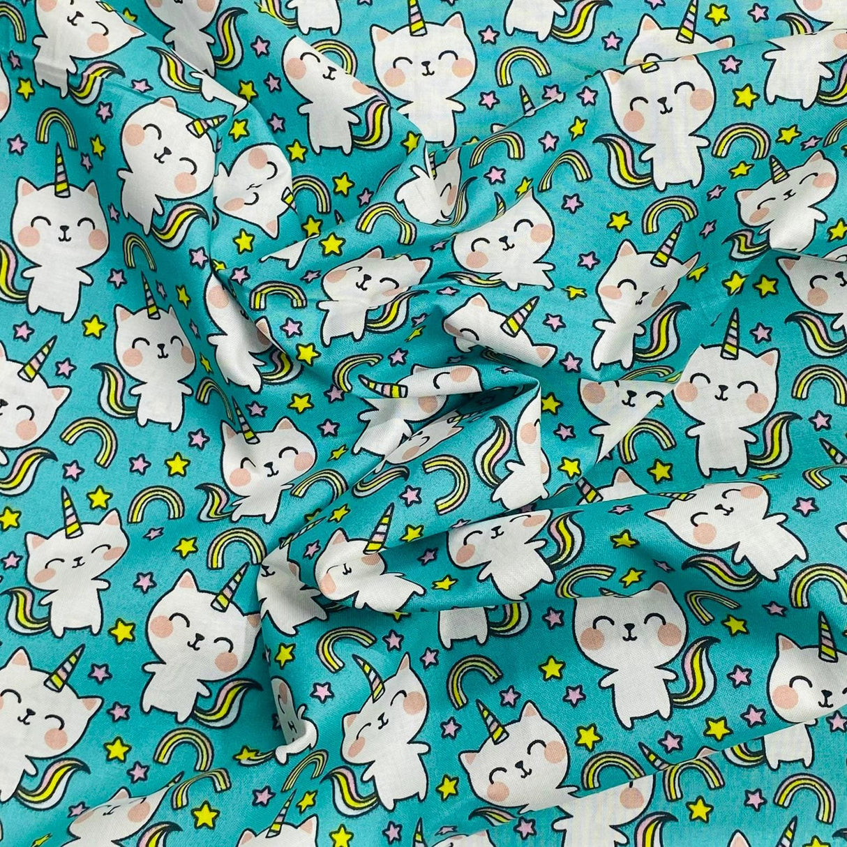 Pound A Metre Per Metres Per Metre 100% Digital Cotton Print - (Unicorn)