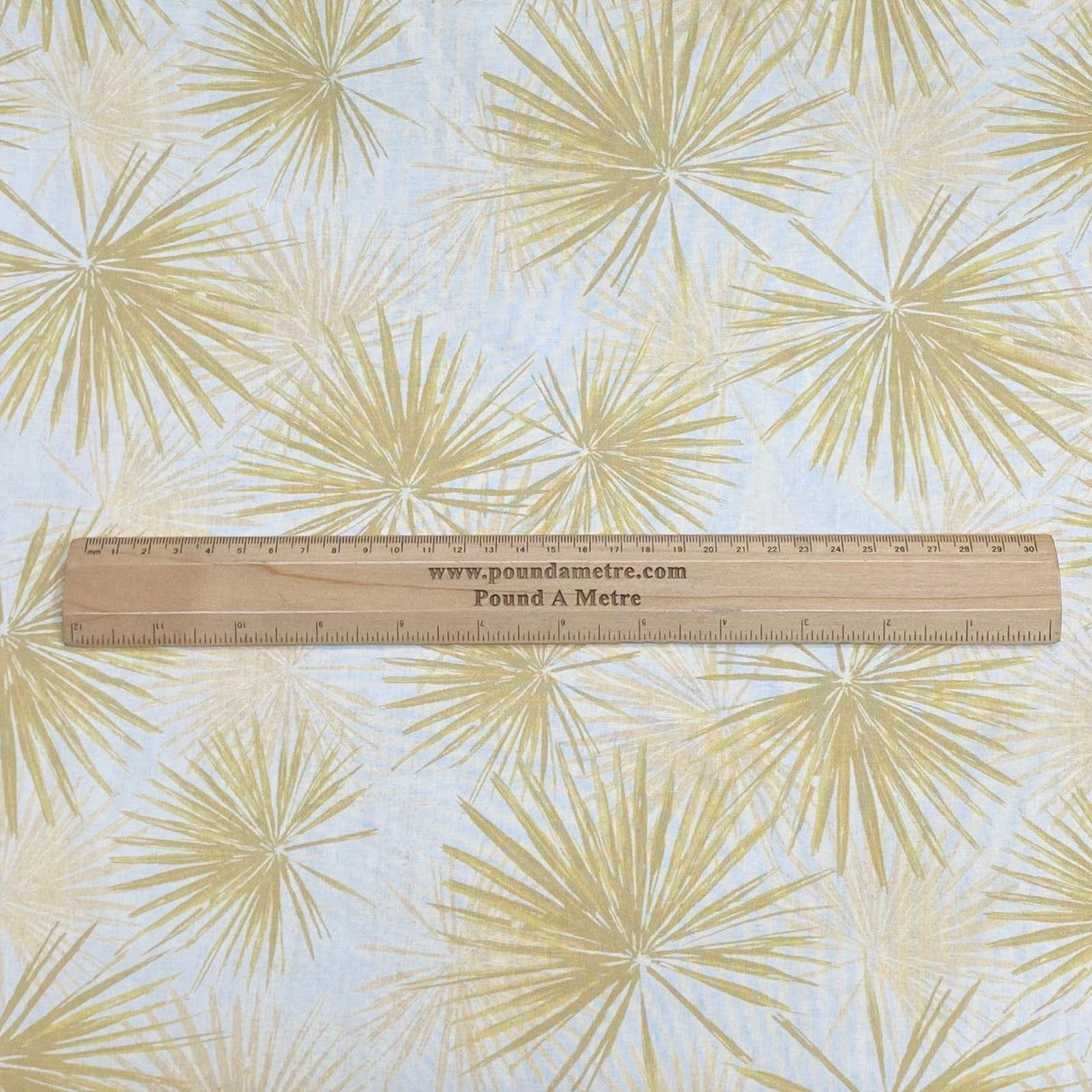 Pound A Metre Per Metres Per Metre 100% Digital Cotton Print - (White & Gold)