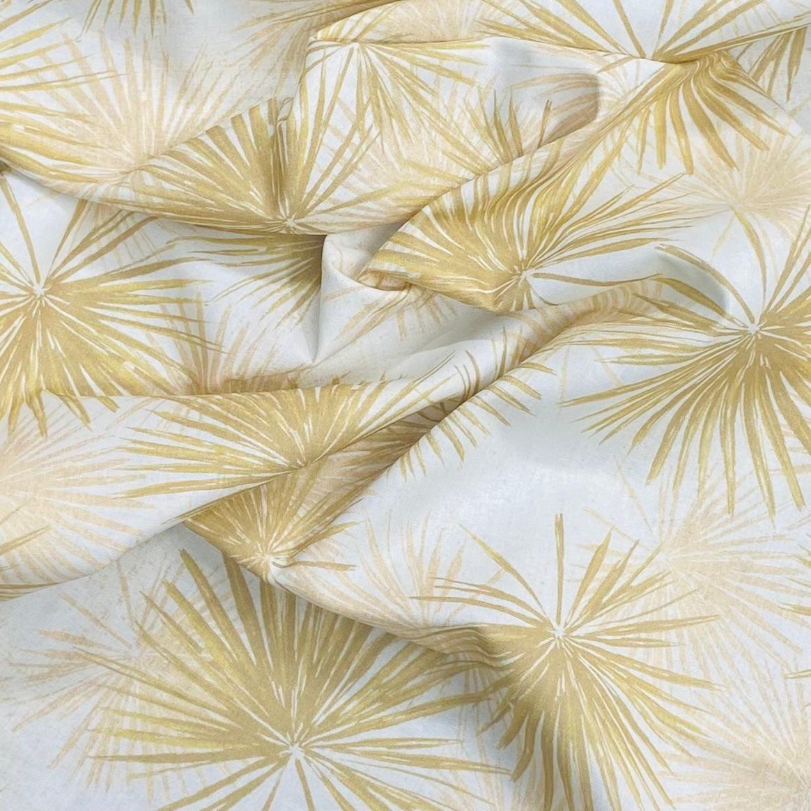 Pound A Metre Per Metres Per Metre 100% Digital Cotton Print - (White & Gold)