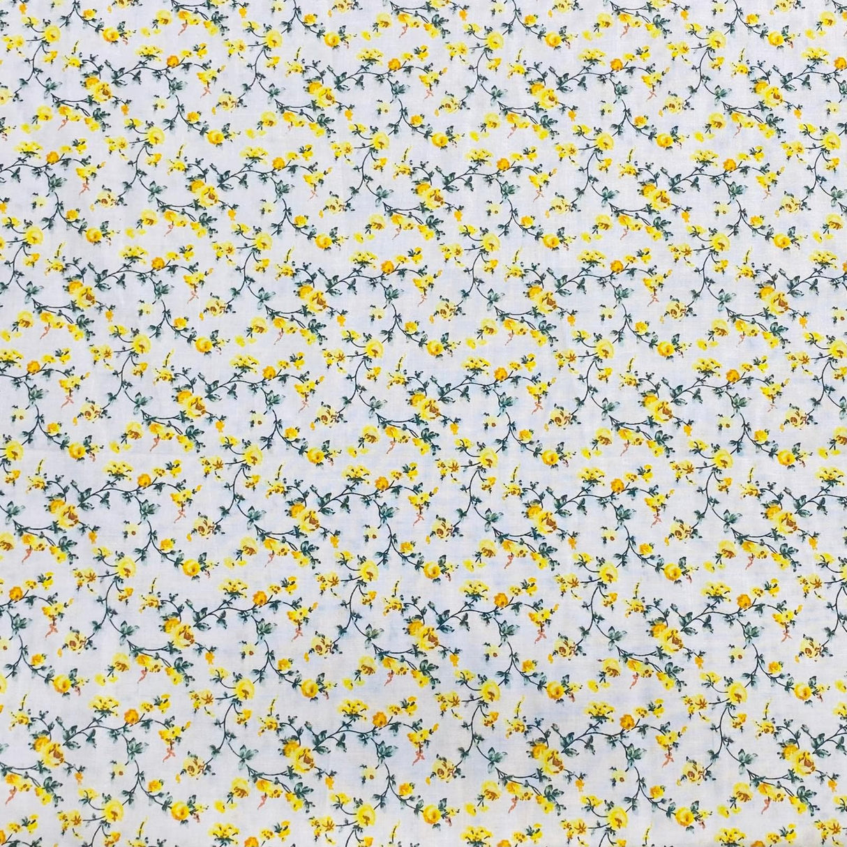 Pound A Metre Per Metres Per Metre 100% Digital Cotton Print - (Yellow Daisy)