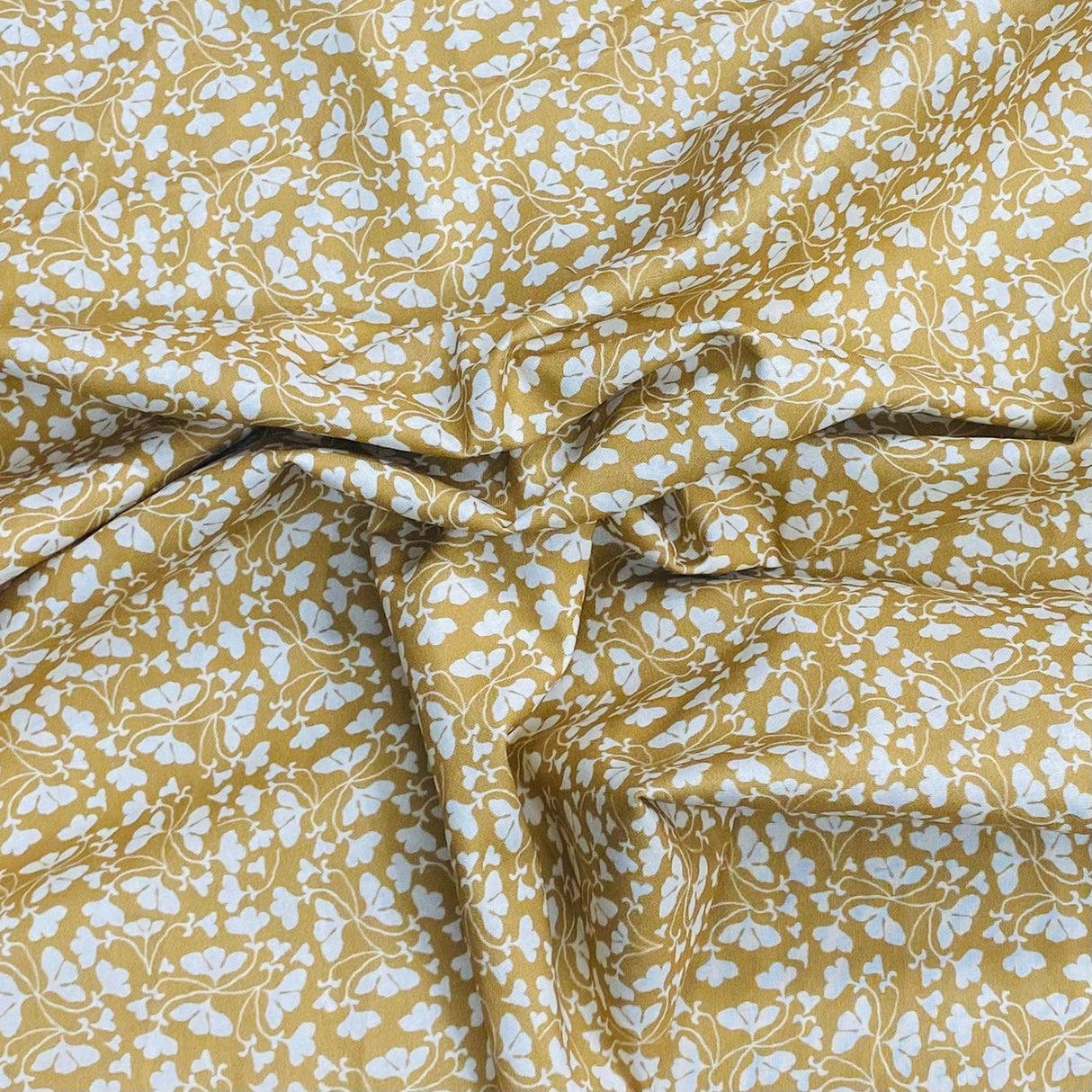 Pound A Metre Per Metres Per Metre 100% Digital Cotton Print - (Yellow & White)