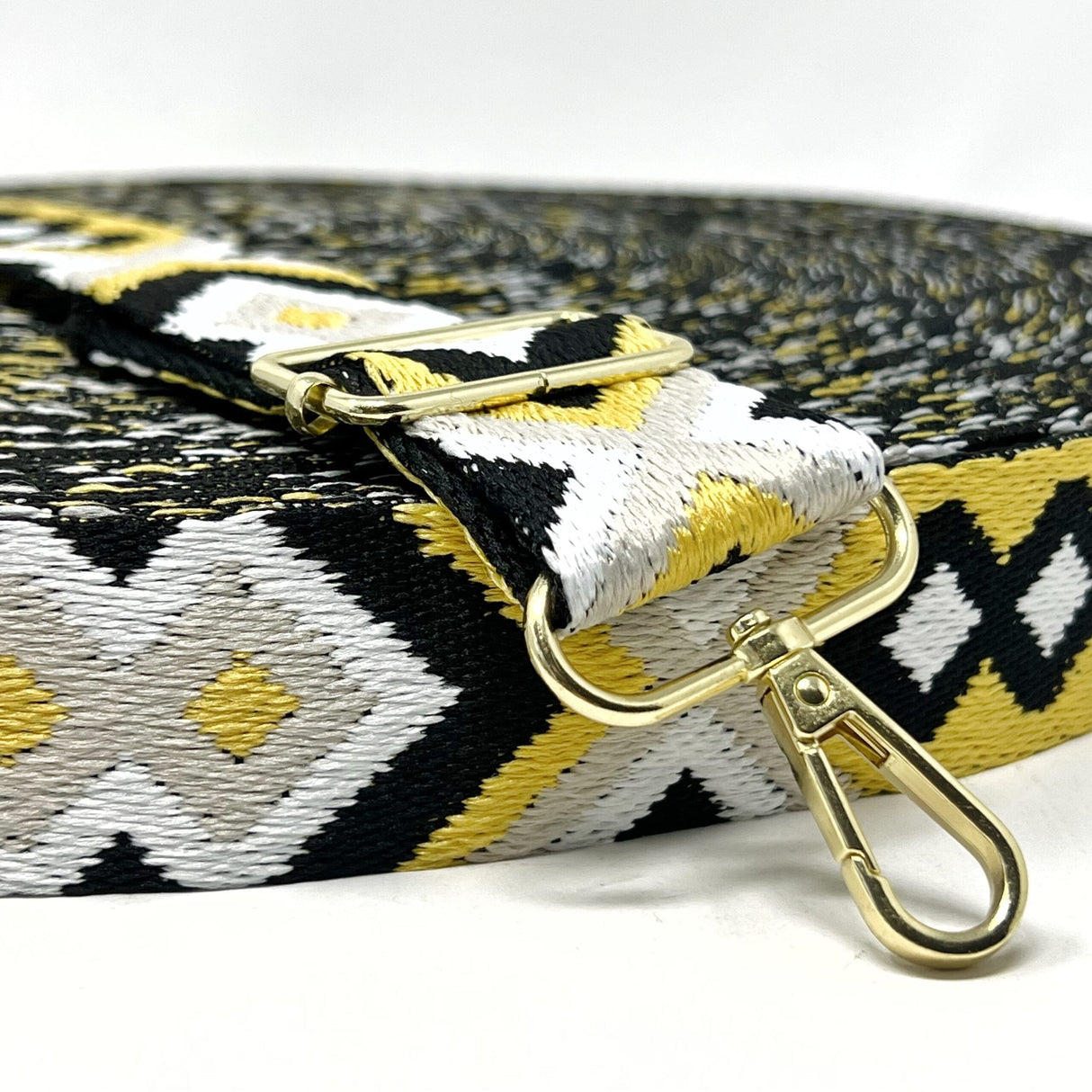 Pound A Metre Per Metre Arrow Weave Webbing: For Bag Straps- (Black/yellow/white/silver) 38mm / 40mm